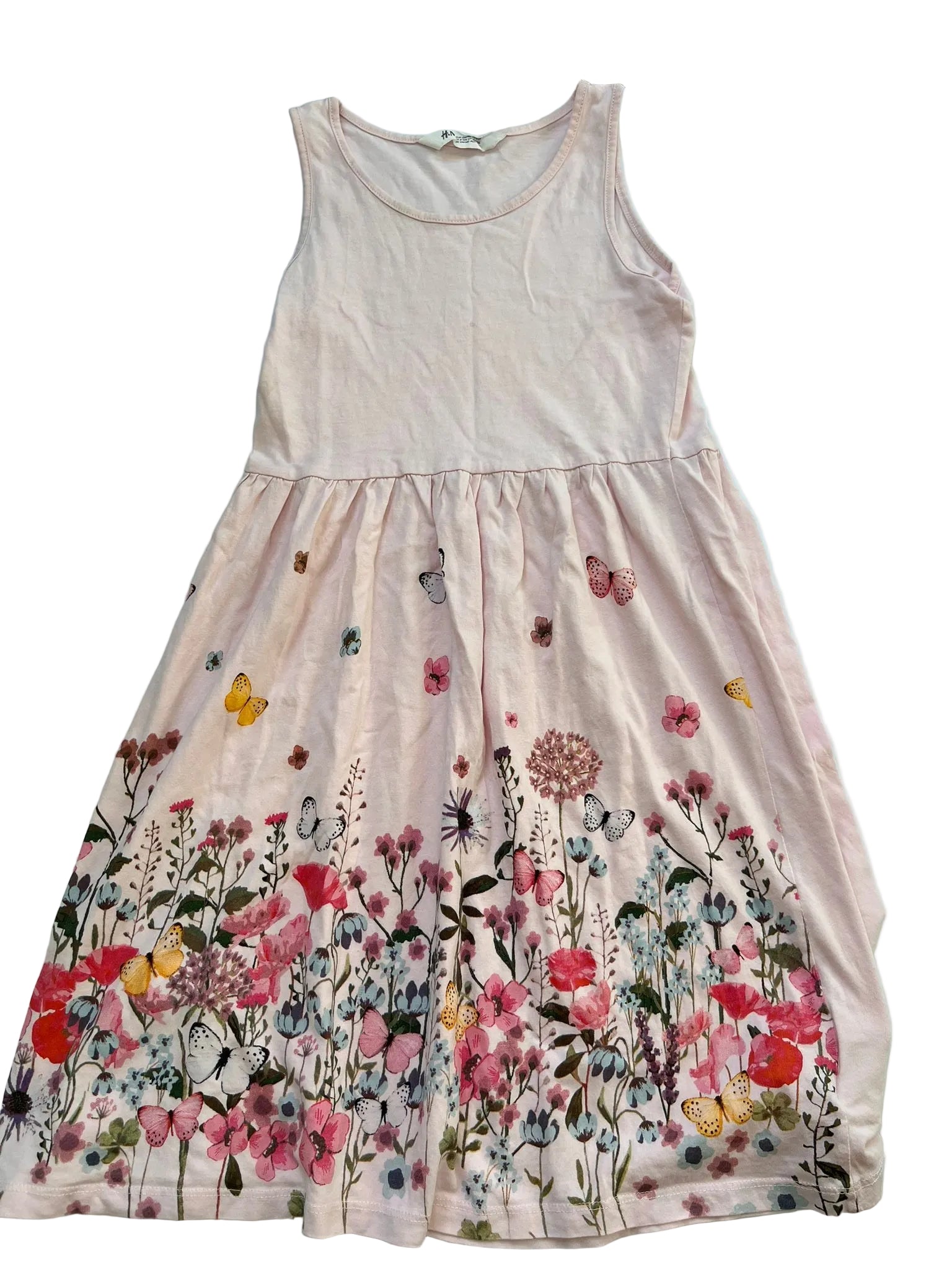 H&M Pink wildflower dress (7-8yrs)