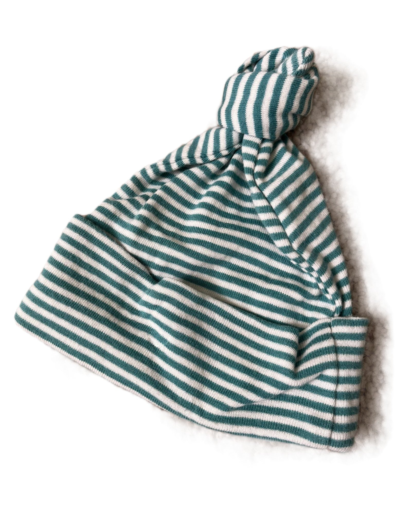 Nature Baby Green Striped Beenie
