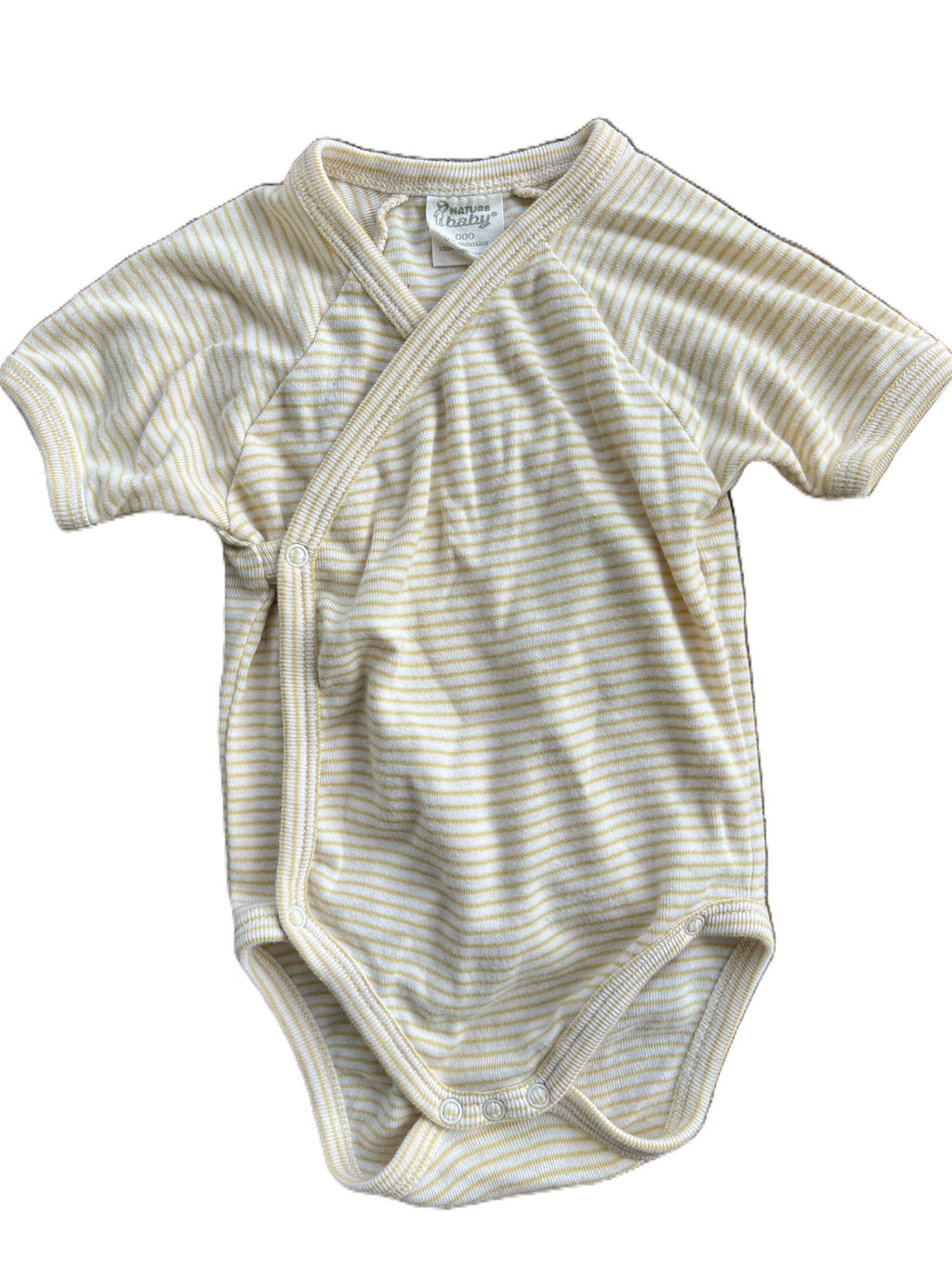 Nature Baby Striped Yellow Kimono Onesie (0-3mon)