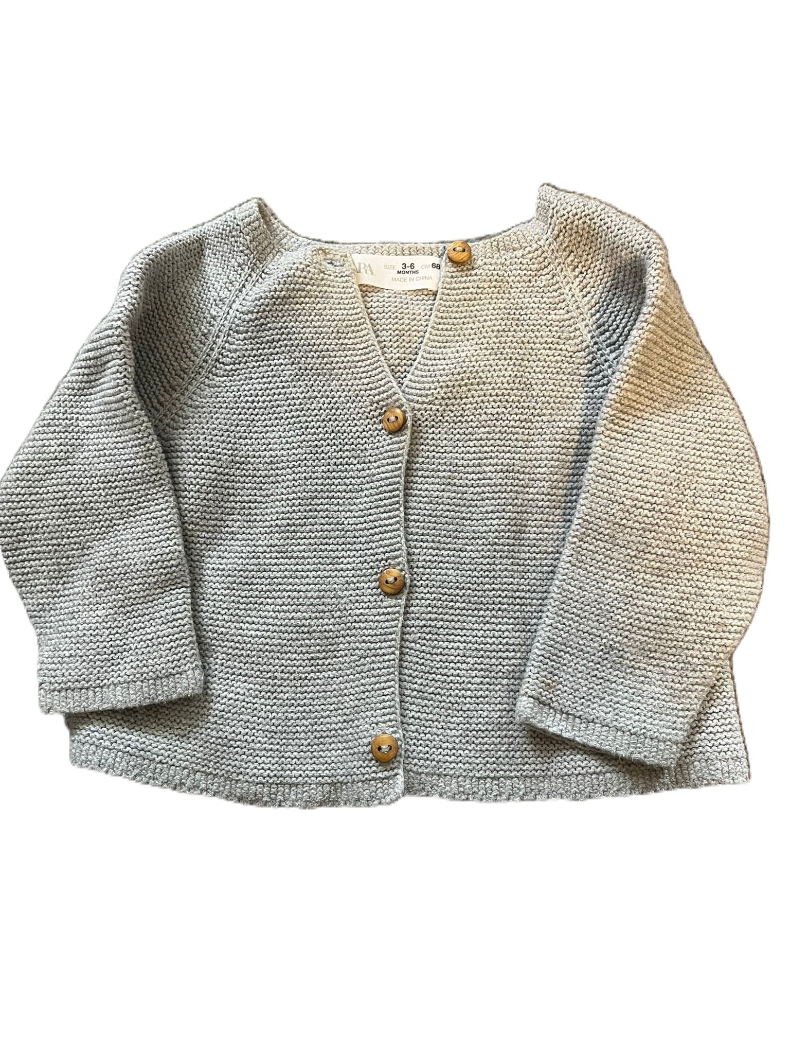 Zara Grey Knit Cardigan (3-6mon)