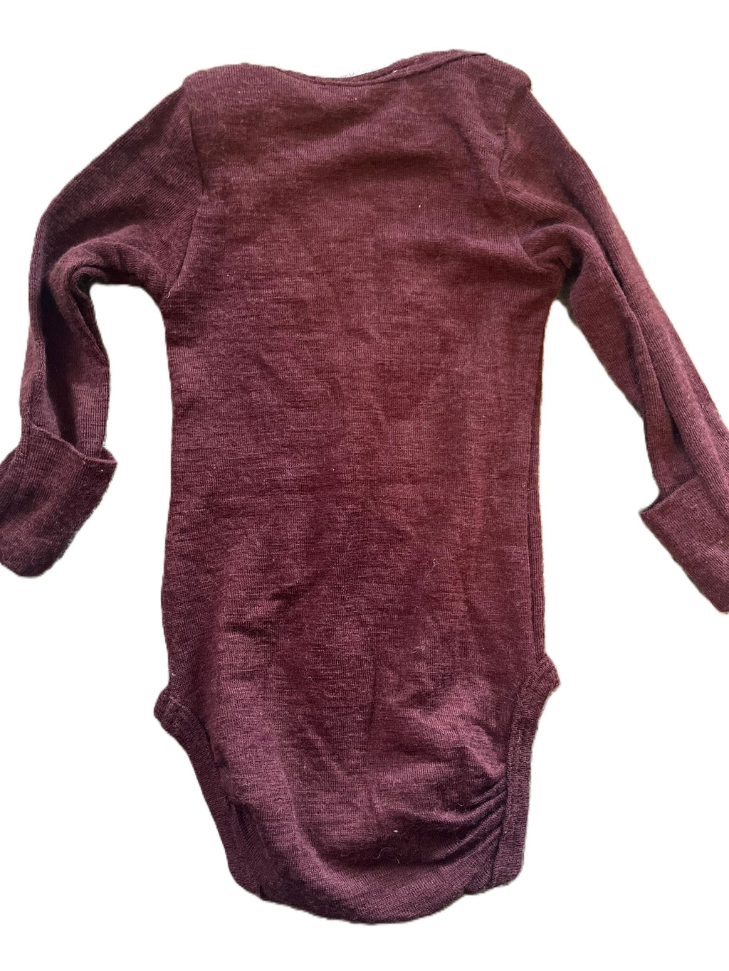 Milly & Milo Maroon Merino Onesie (0-3mon)