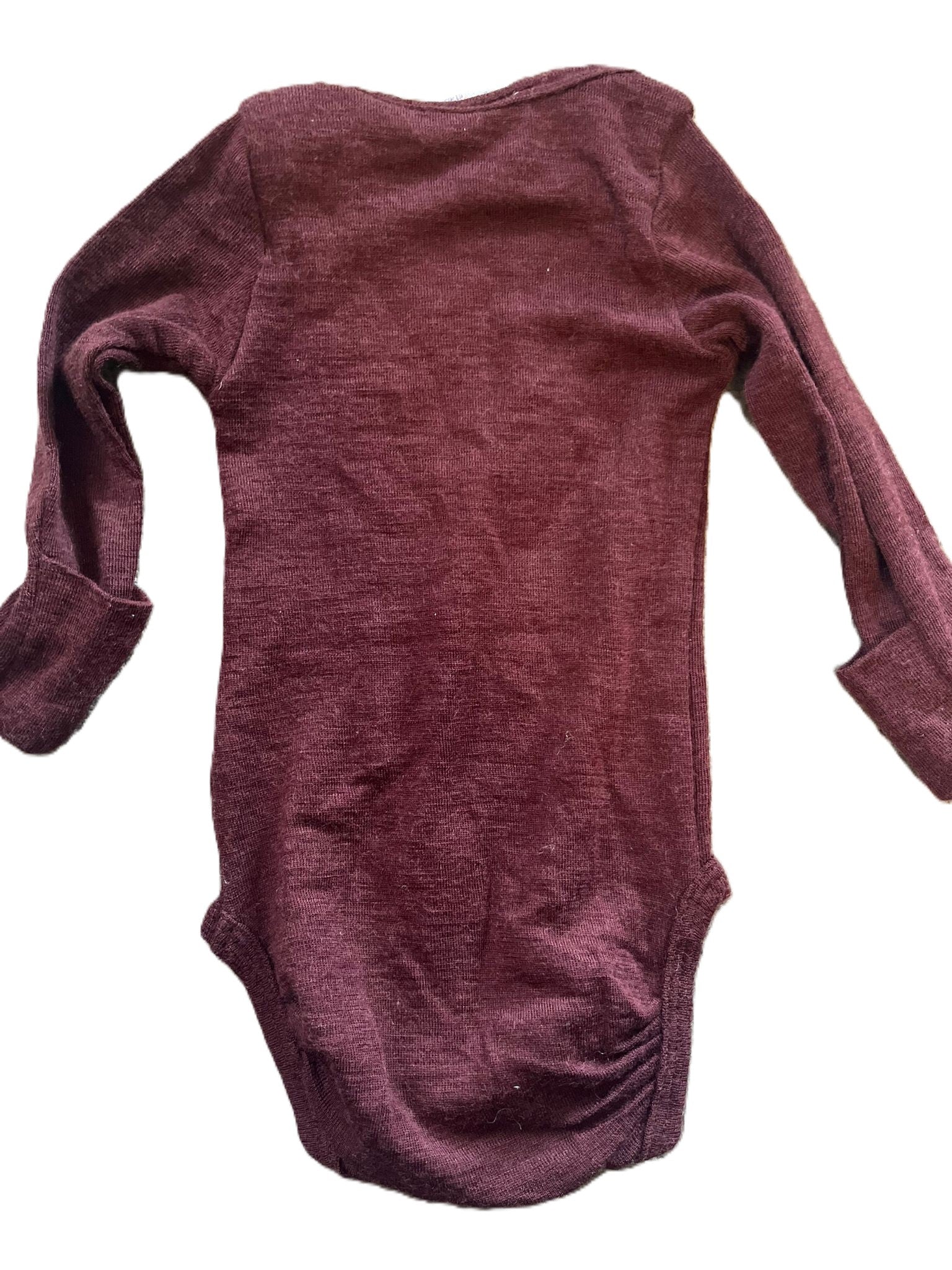 Milly & Milo Maroon Merino Onesie (0-3mon)