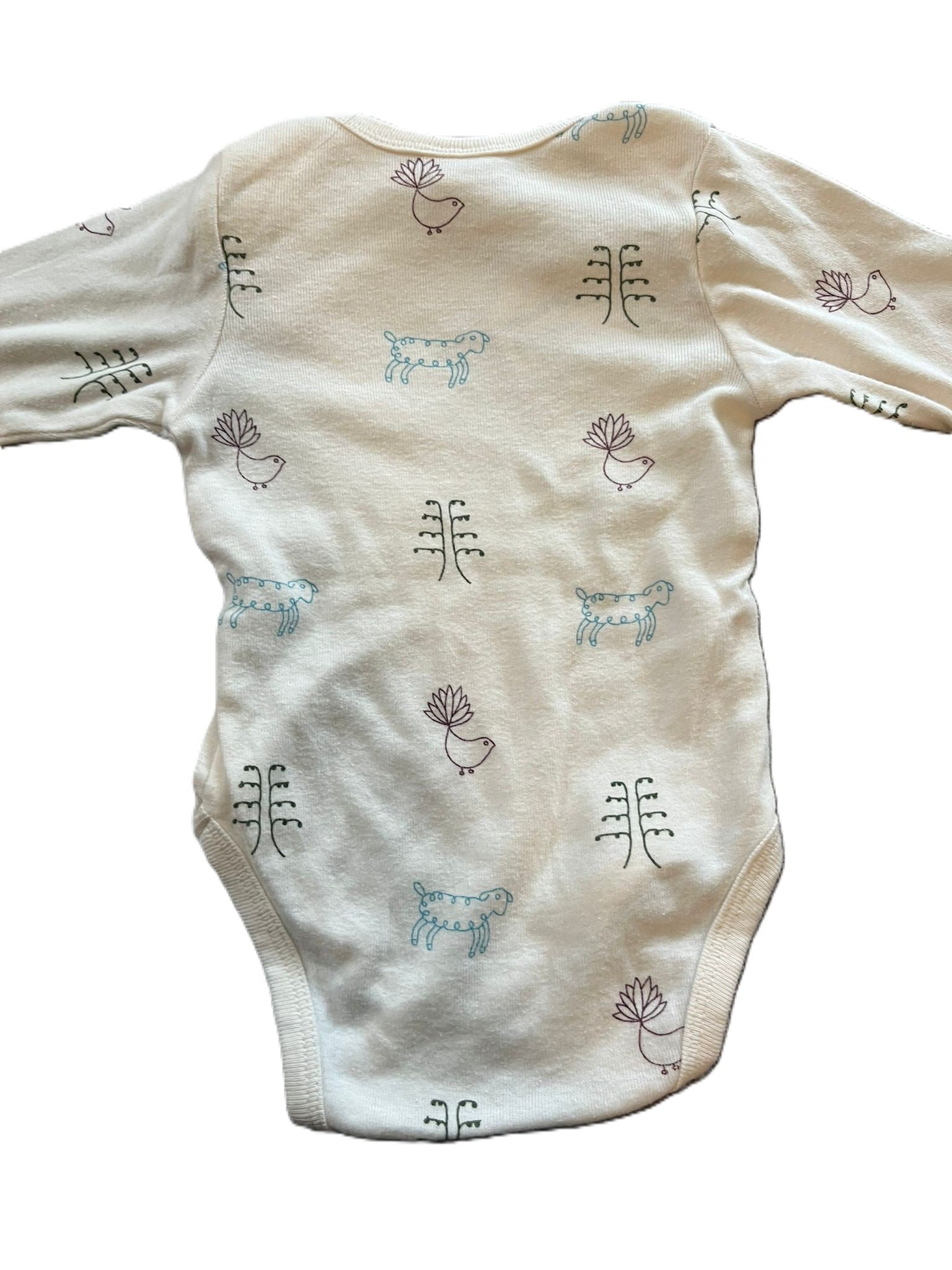 Nature Baby Long Sleeve Fantail Onesie (0-3mon)