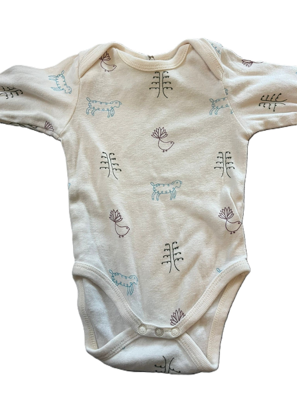 Nature Baby Long Sleeve Fantail Onesie (0-3mon)