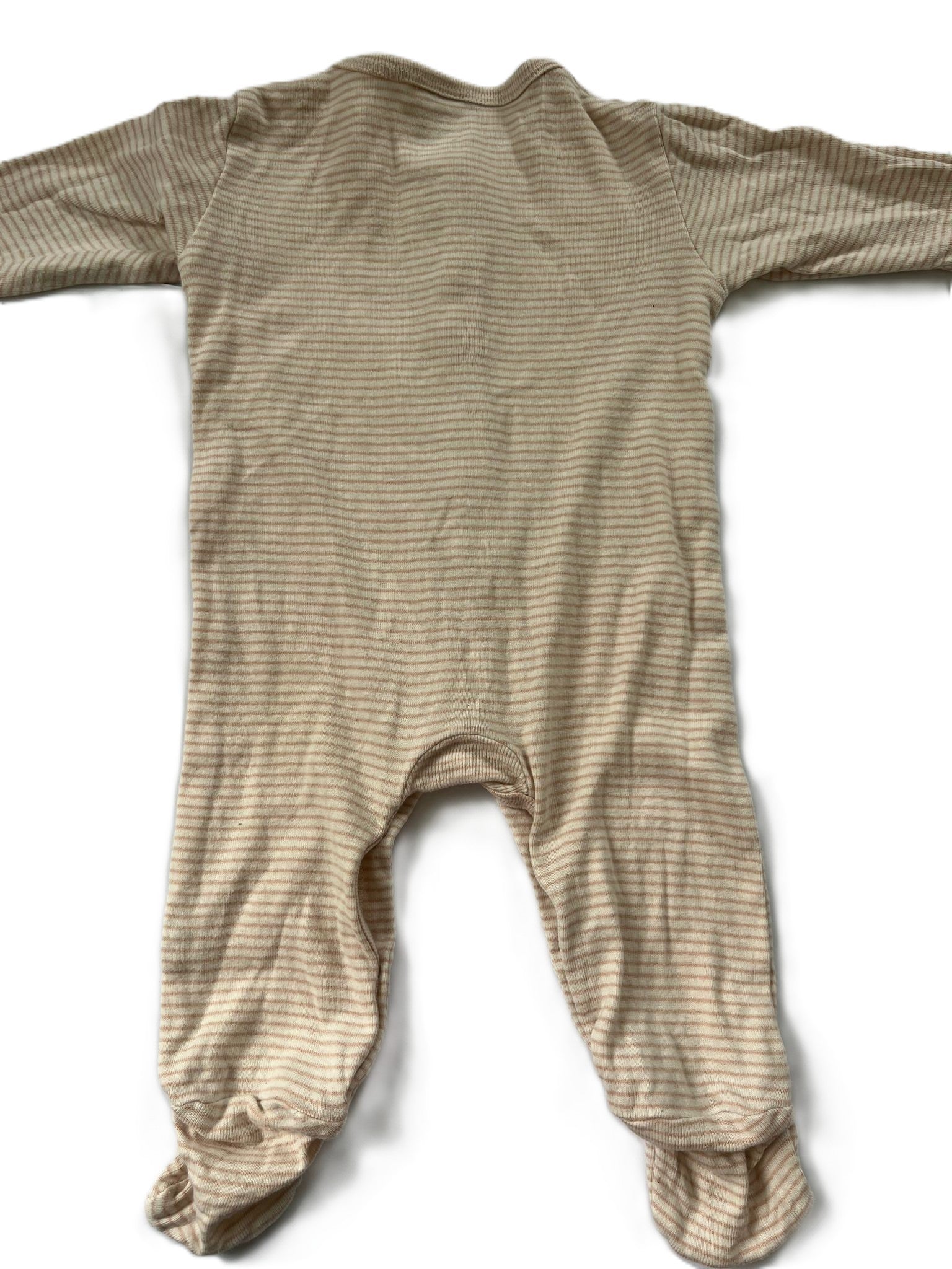 Nature Baby Pink striped Sleepsuit (0-3mon)