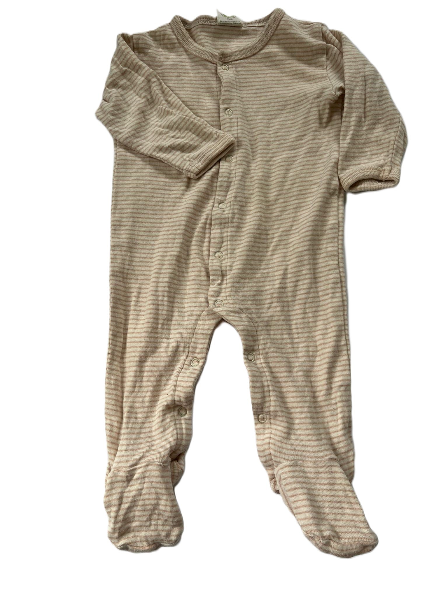 Nature Baby Pink striped Sleepsuit (0-3mon)