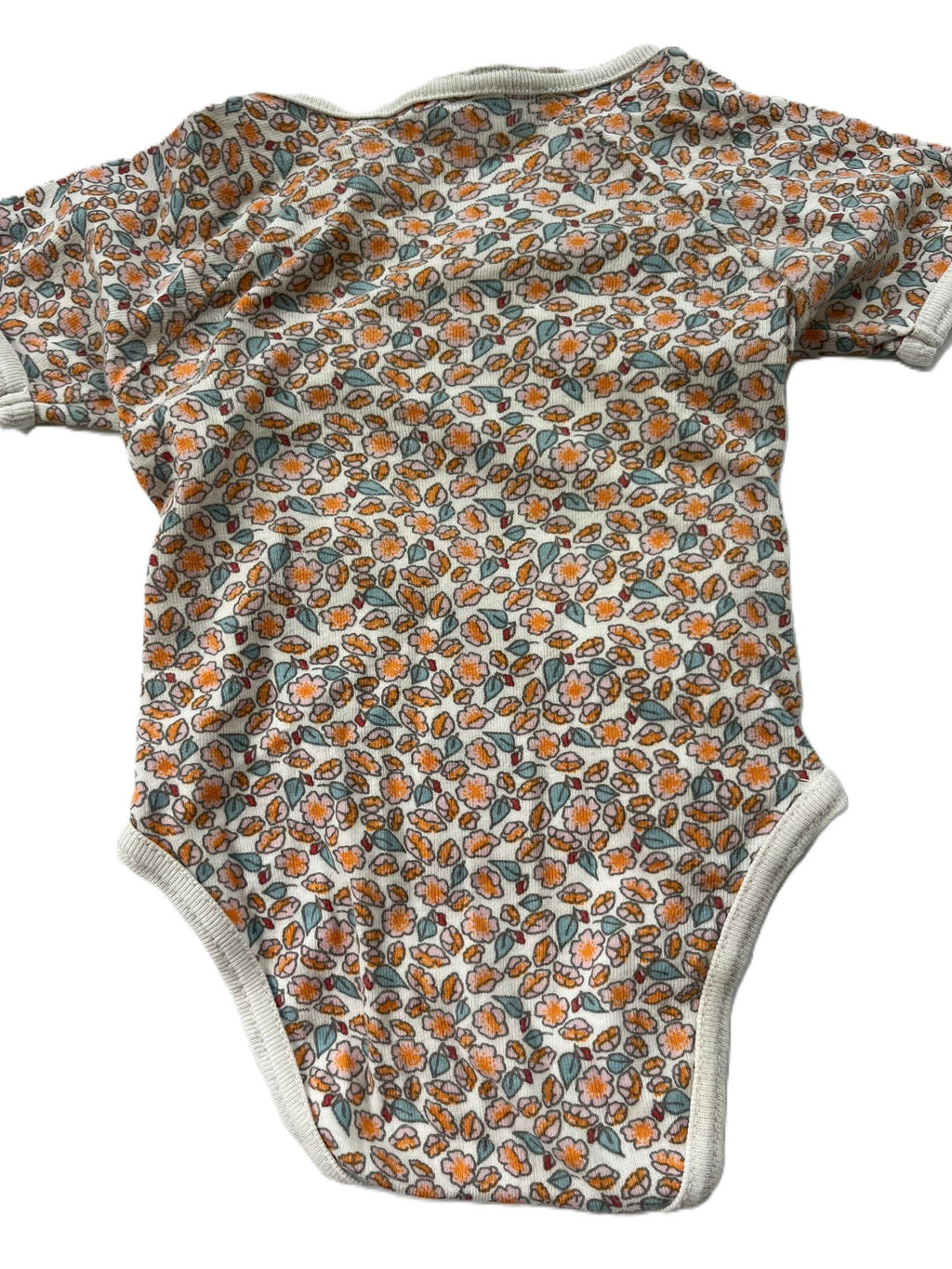 Nature Baby Colourful Leaf Kimono Onesie (0-3mon)