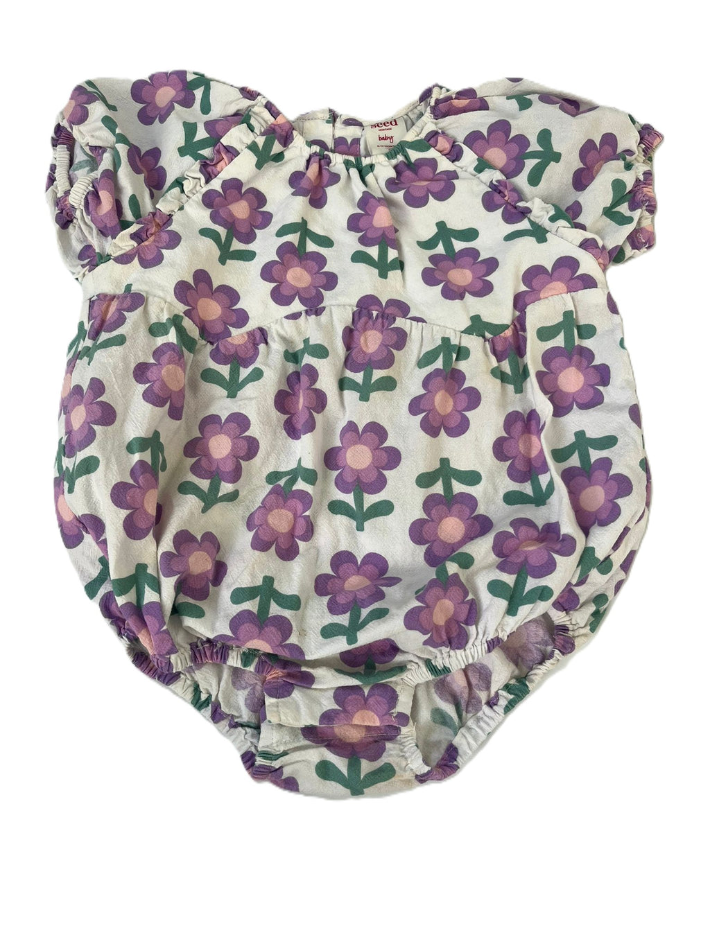 Seed Purple Floral Onesie Bloomers (6-12mon)