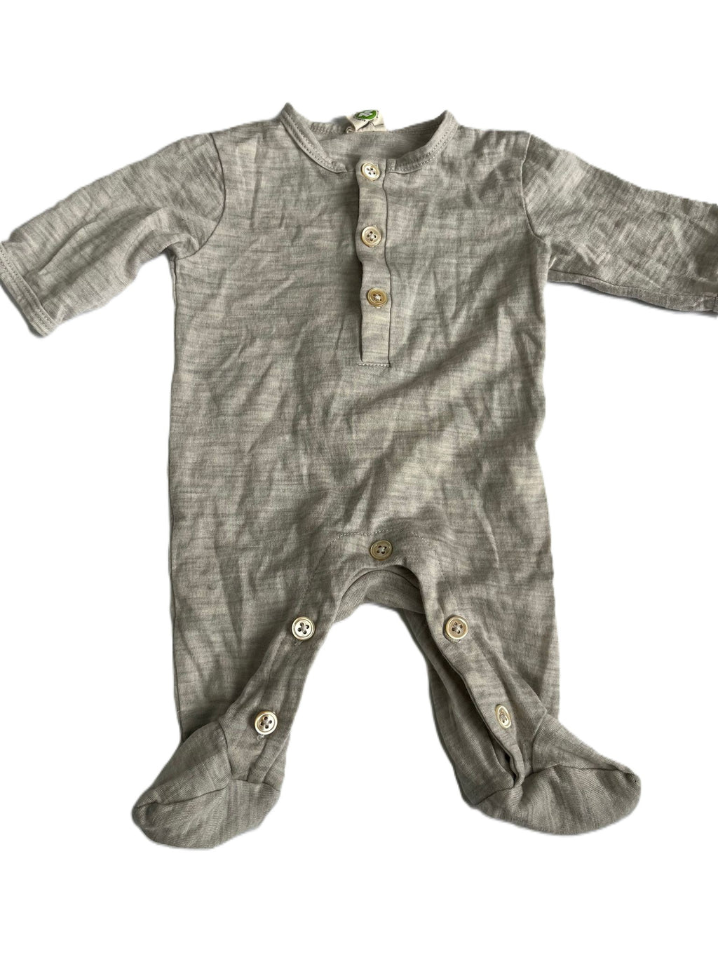 Nature Baby Merino light grey sleepsuit (0-3mon)