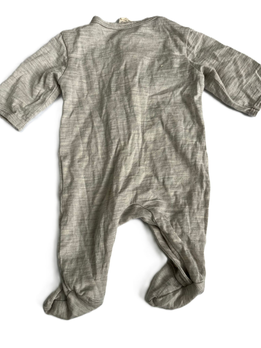 Nature Baby Merino light grey sleepsuit (0-3mon)
