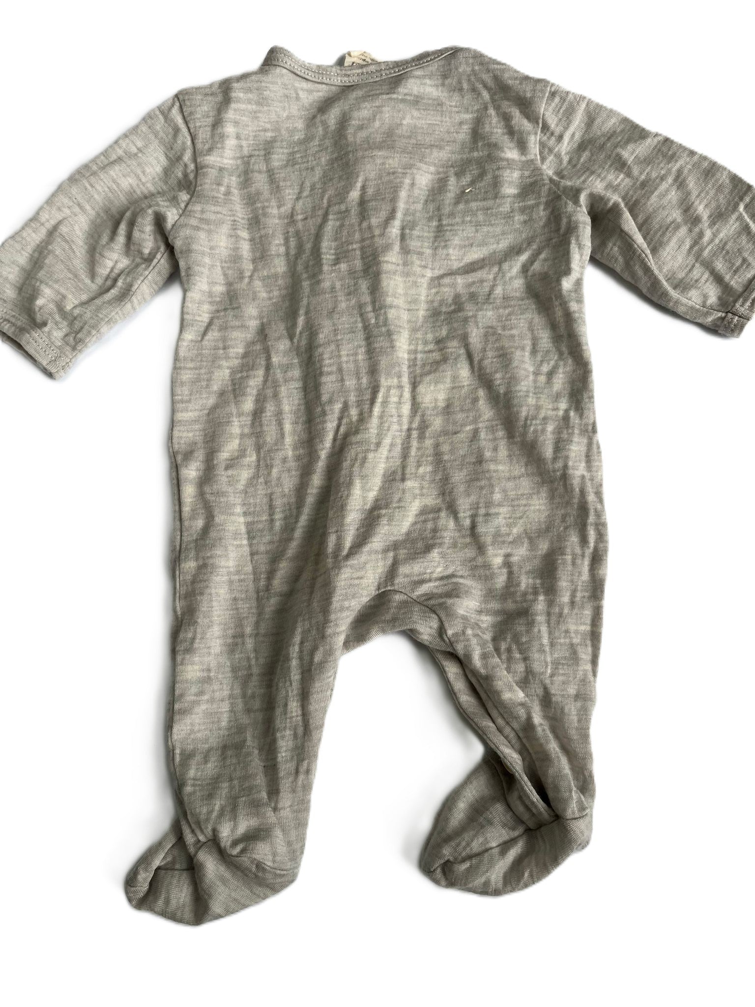 Nature Baby Merino light grey sleepsuit (0-3mon)