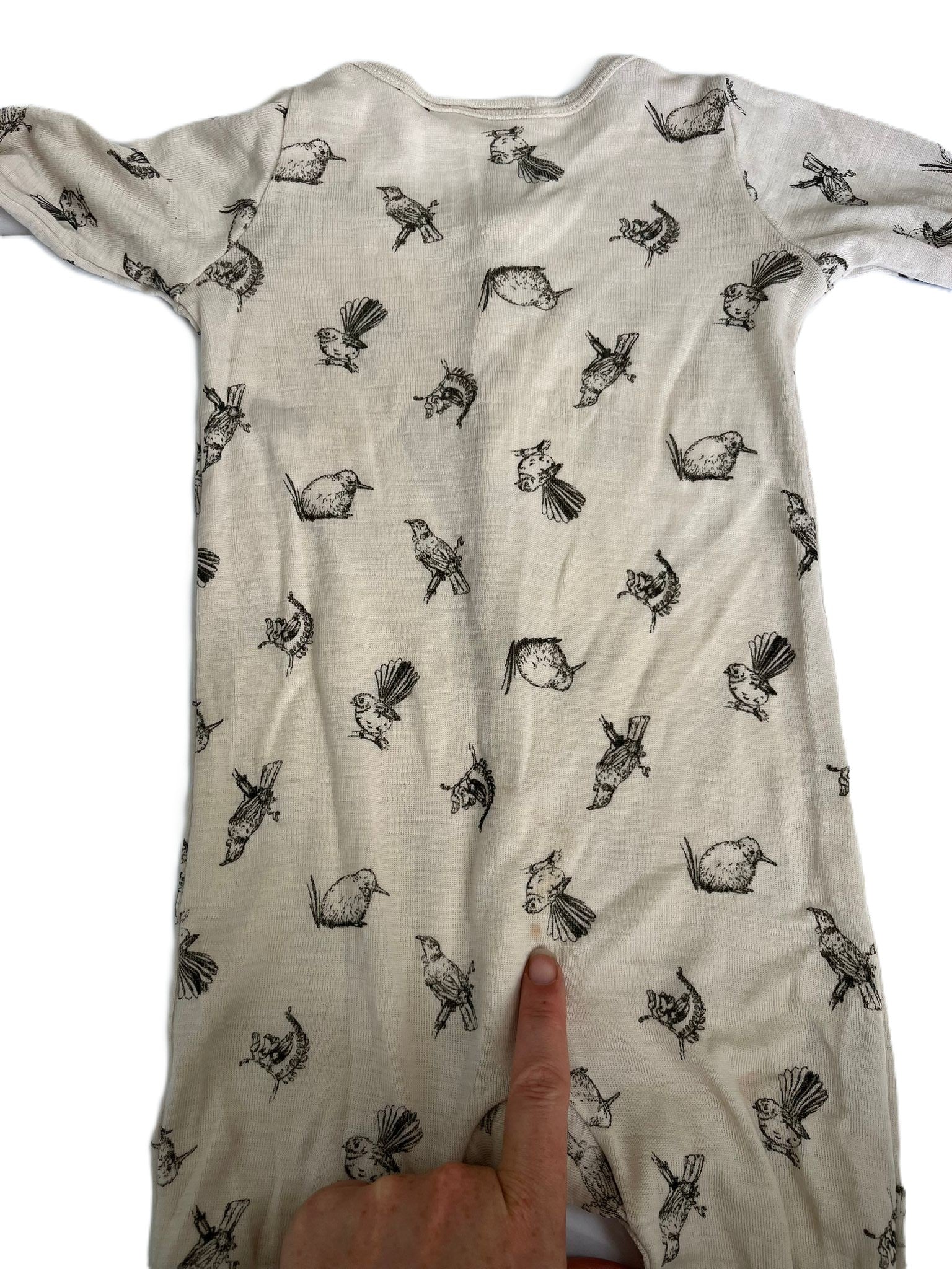Milly&Milo Merino NZ Bird Sleepsuit (12-18mon)