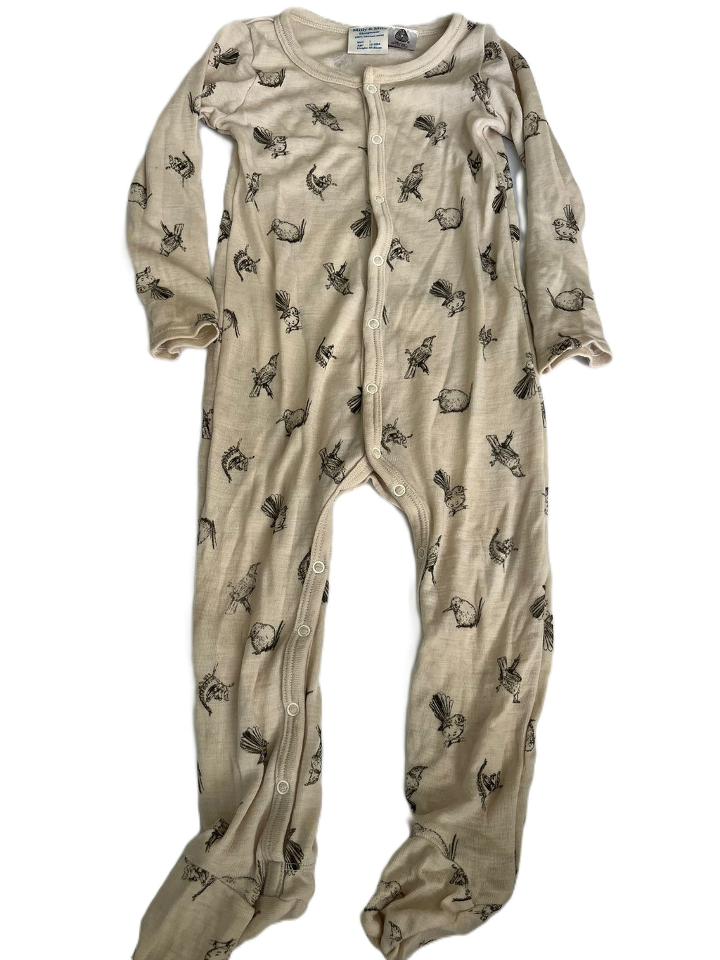 Milly&Milo Merino NZ Bird Sleepsuit (12-18mon)