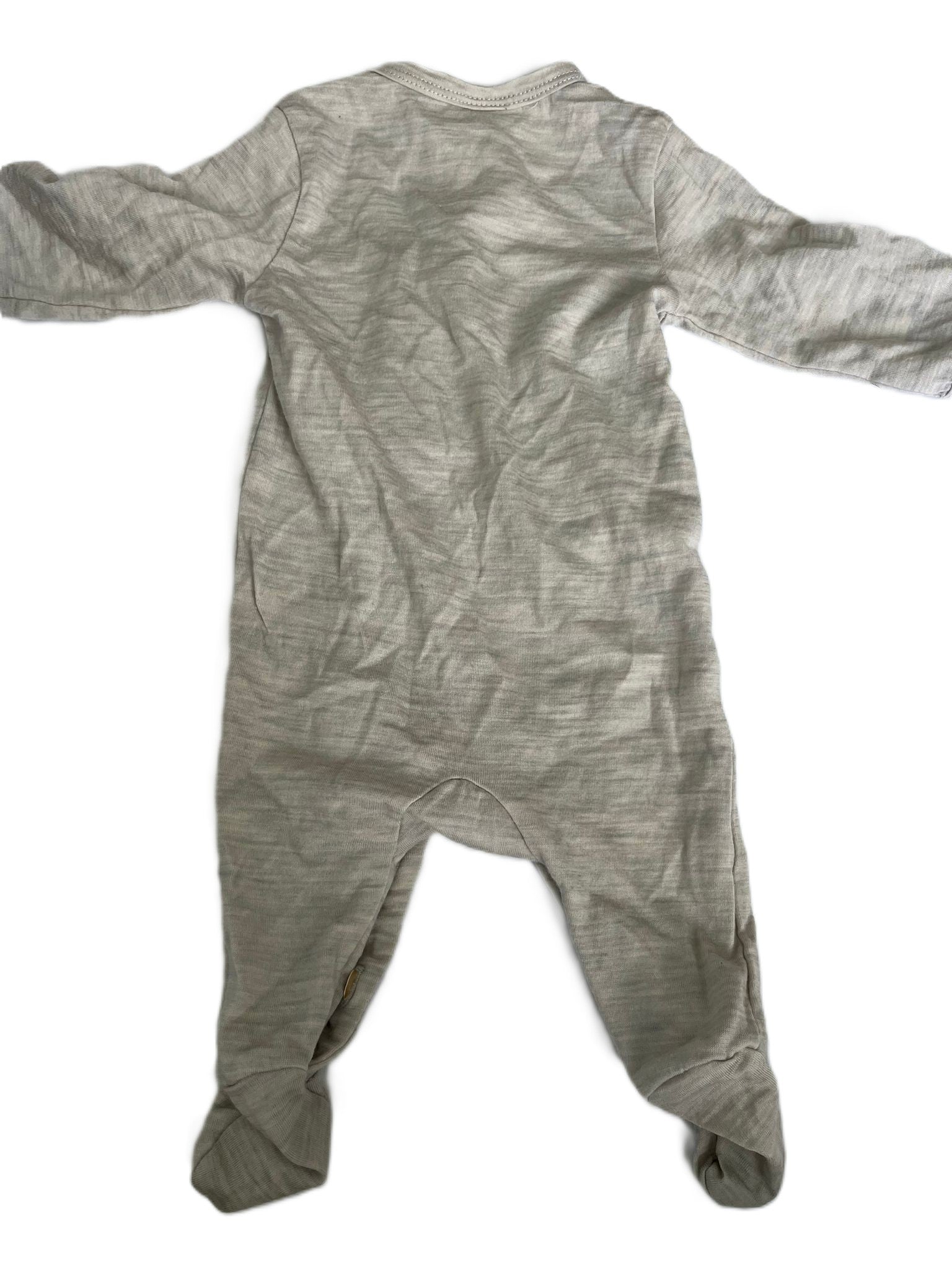 Nature Baby Merino light grey sleepsuit (0-3mon)