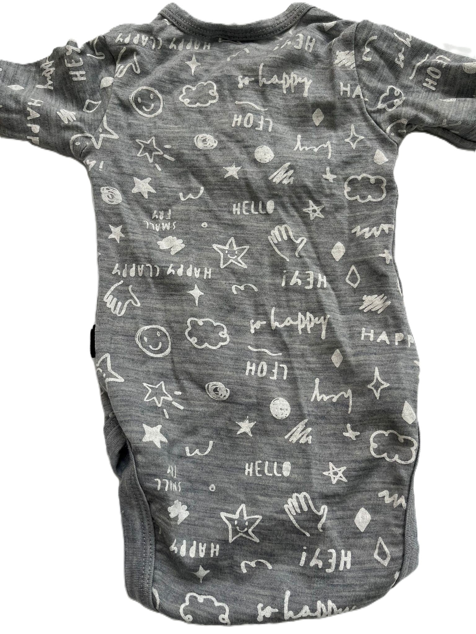 Little Flock & Horrors Merino Happy Onesie (0-3mon)