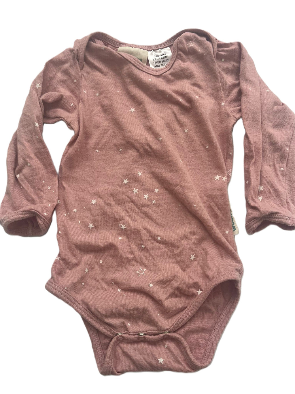 Woolbabe Cotton/Merino Star Onesie (1yr)