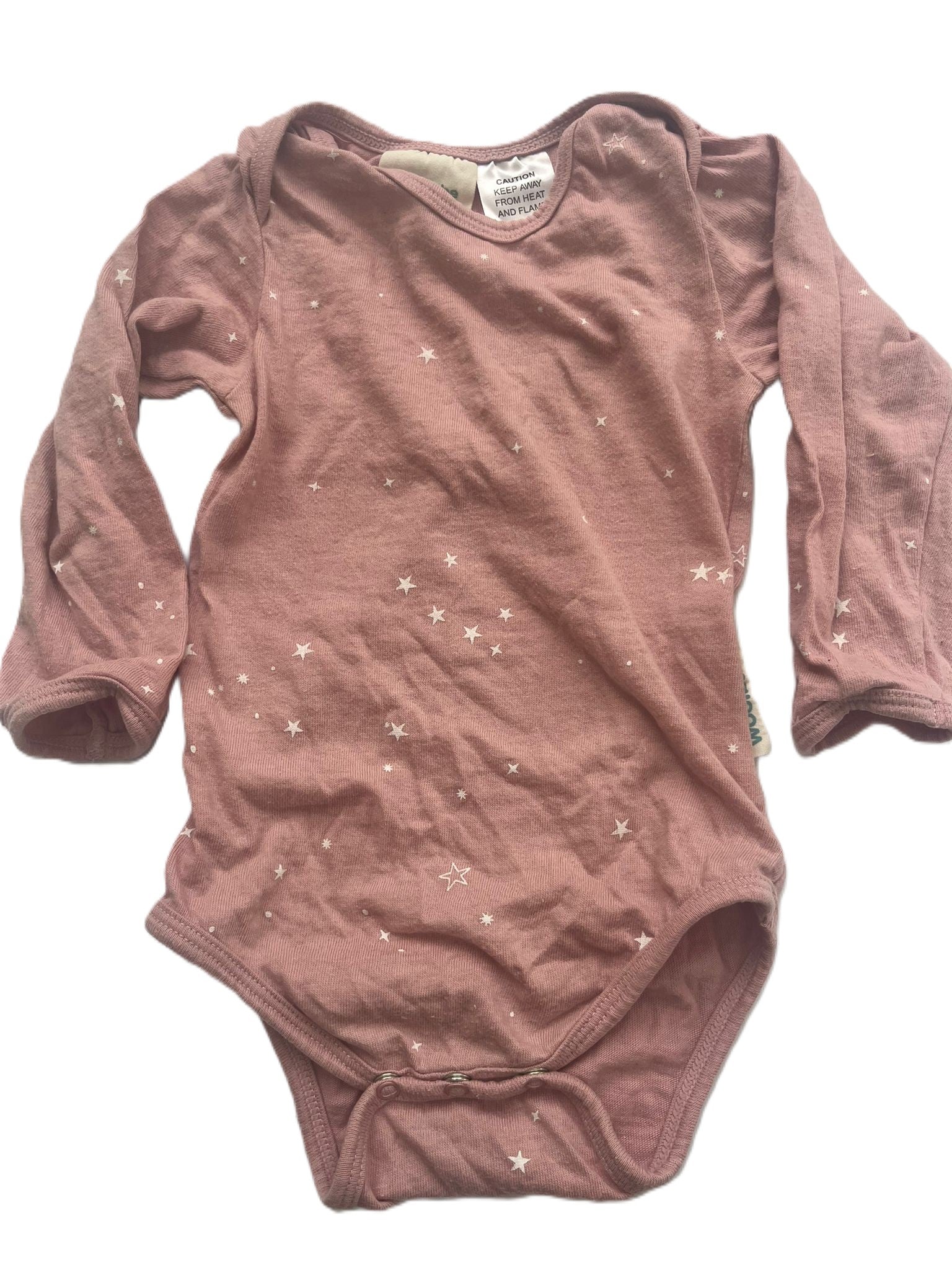 Woolbabe Cotton/Merino Star Onesie (1yr)