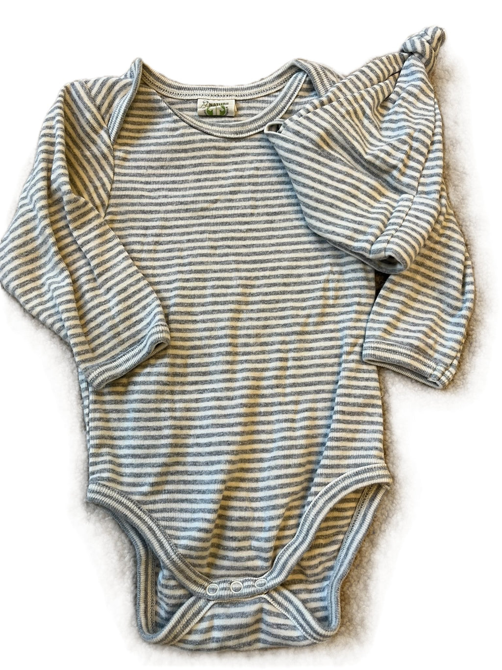 Nature Baby Striped Onesie and Beanie Set (3-6mon)