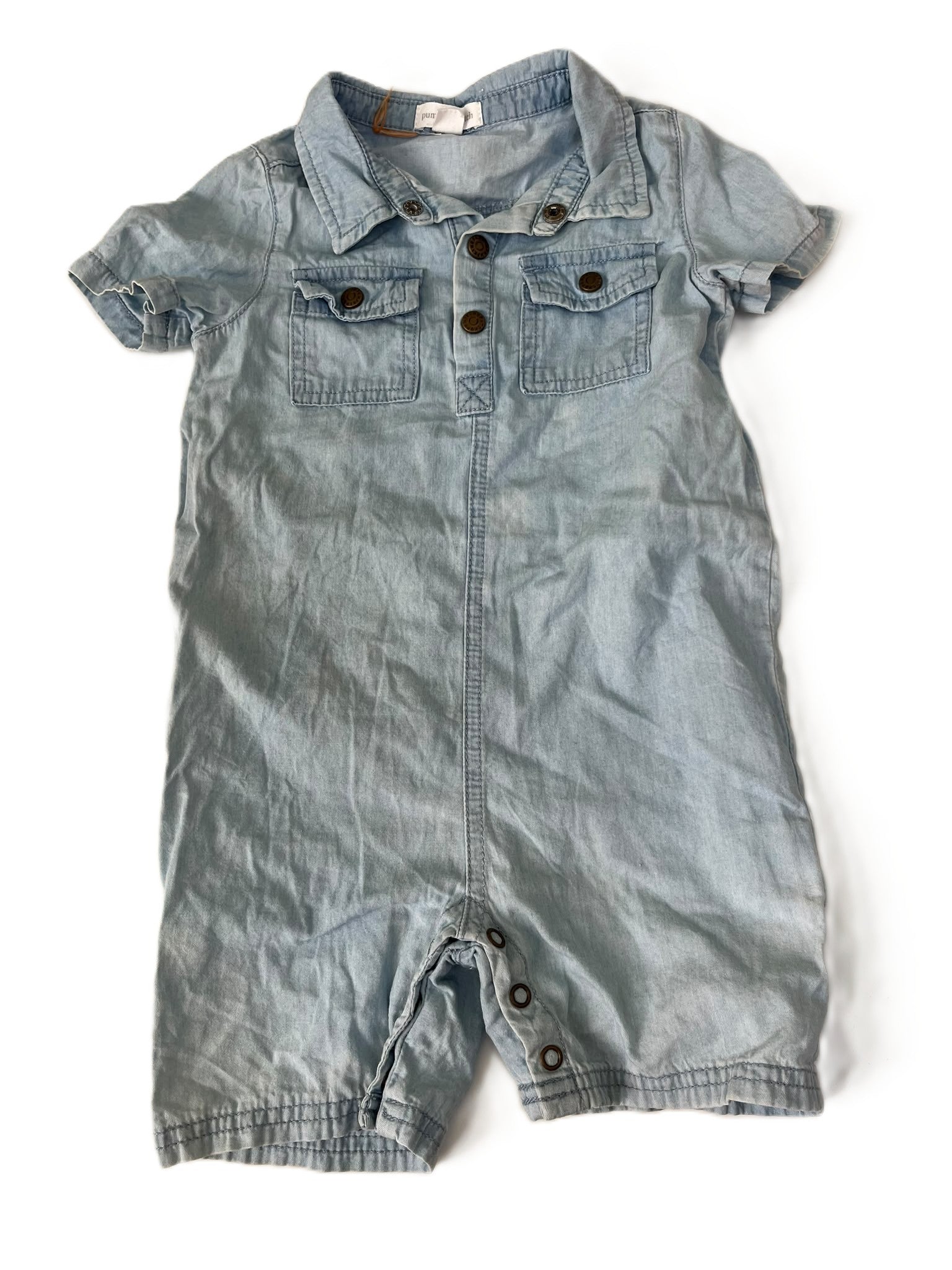 Pumpkin Patch Denim Romper (1yr)