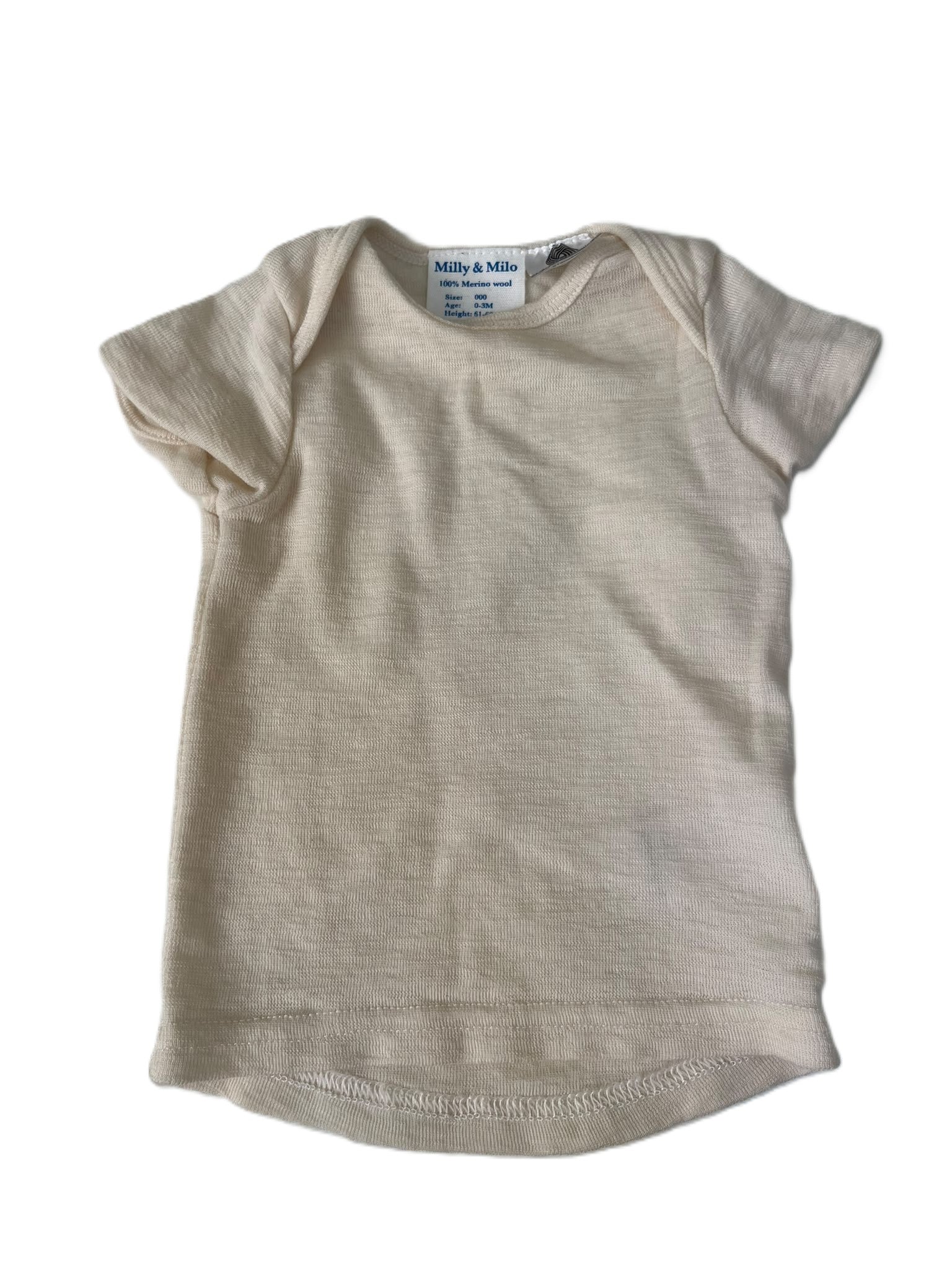 Milly & Milo Off-White Merino T-shirt (0-3m)