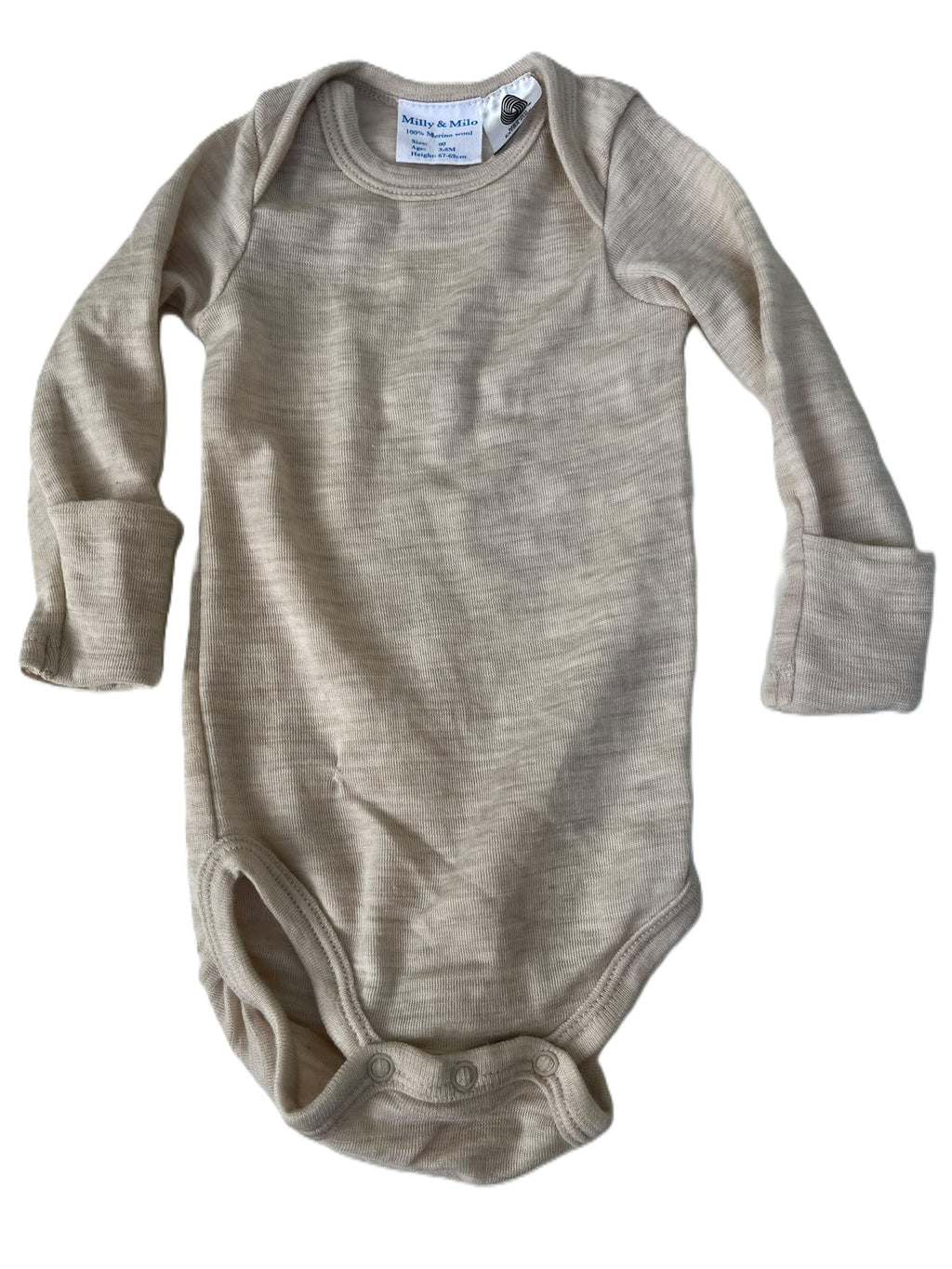 Milly&Milo Beige Merino Onesie (3-6m)