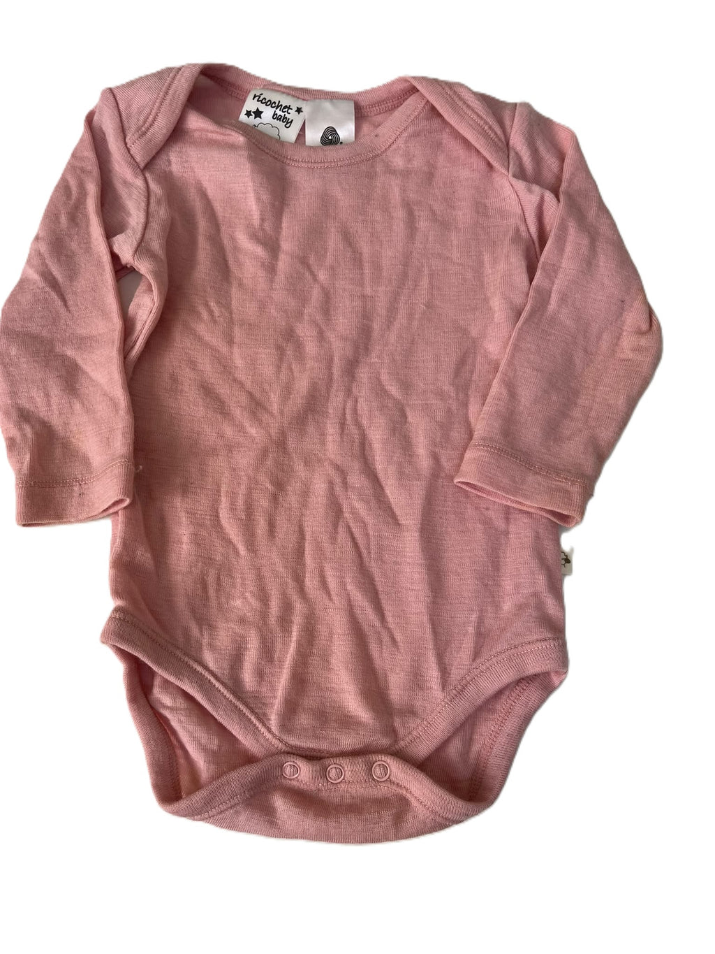 Ricochet baby Pink Merino Onesie (3-6m)