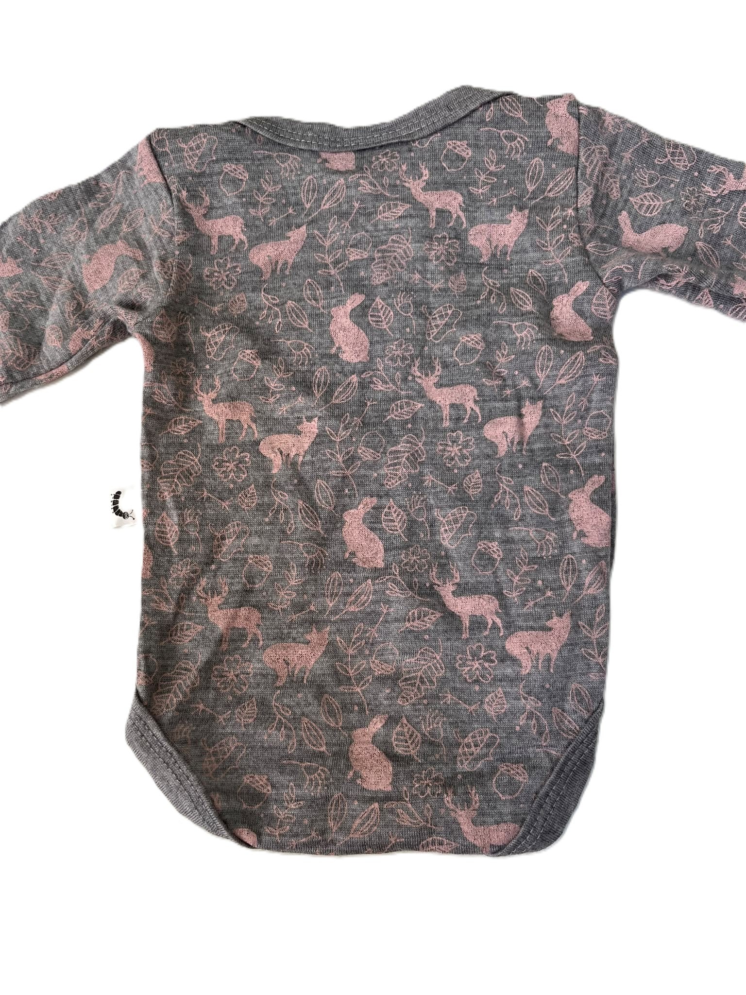Baby Caterpillar Merino Forest Animal Onesie (NB)