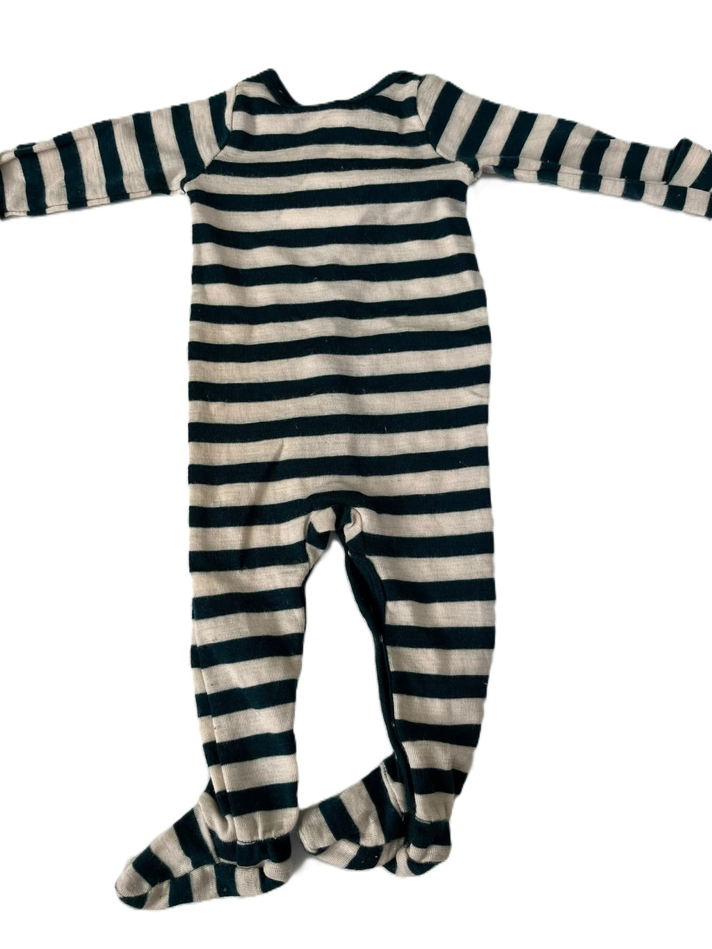 Milly&Milo Merino Green Striped Sleepsuit (0-3m)