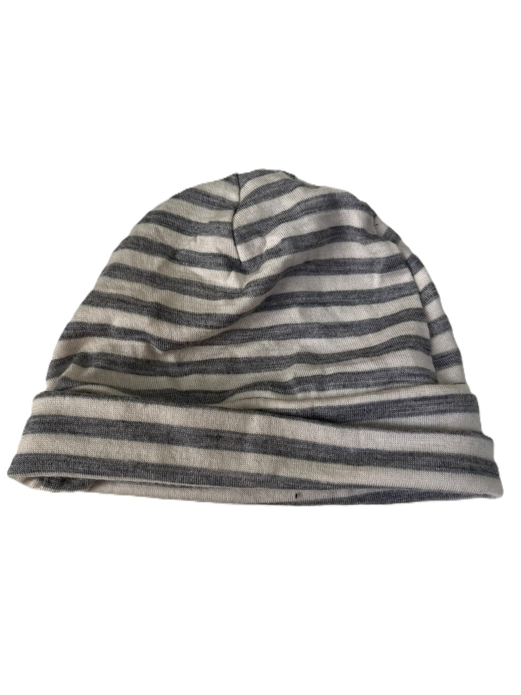 Merino Grey Striped Beanie (NB)