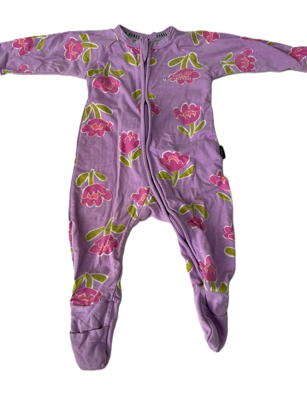 BONDs Purple Floral Wondersuit (3-6m)