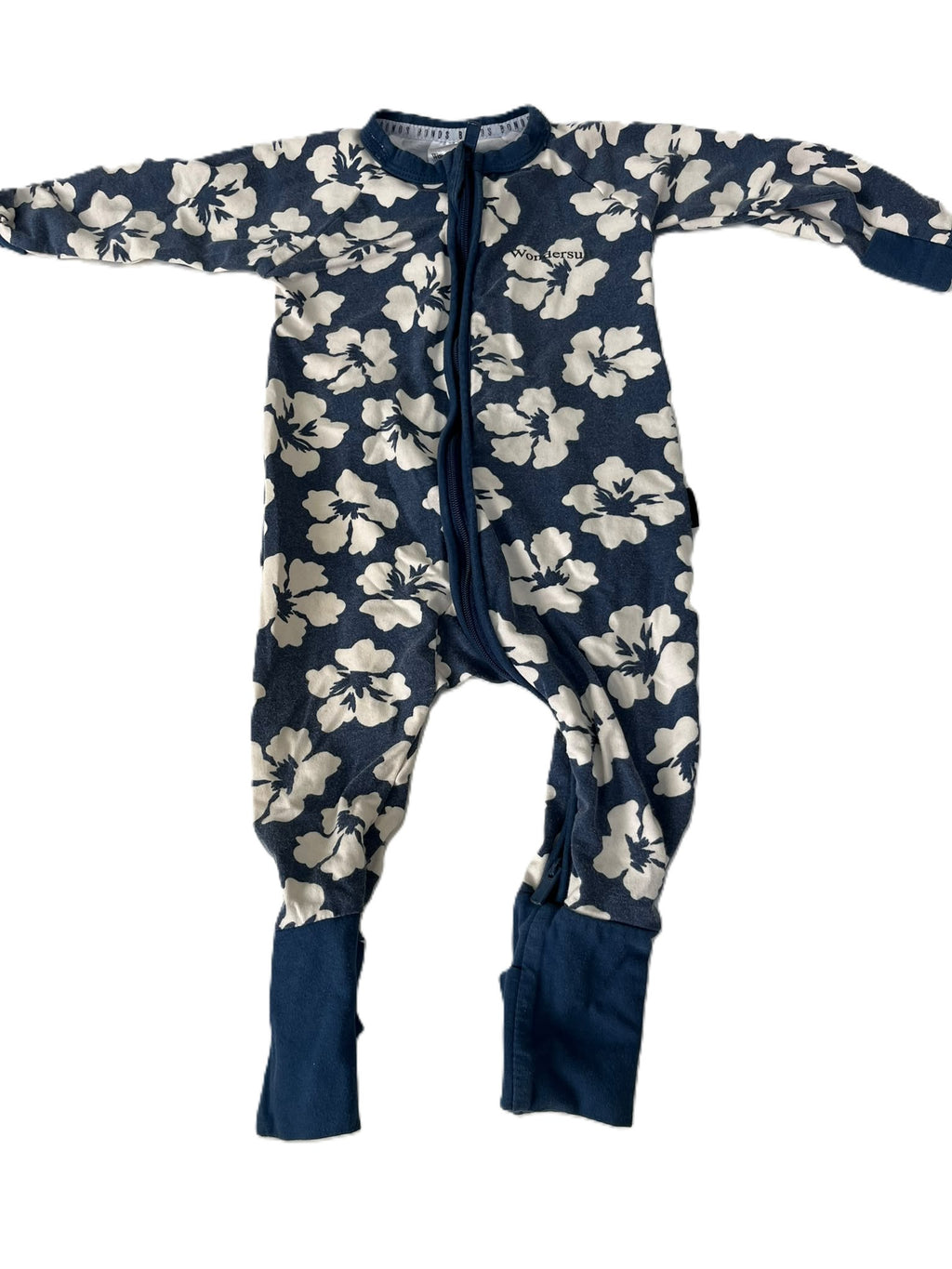 BONDS Navy Floral Wondersuit (3-6m)