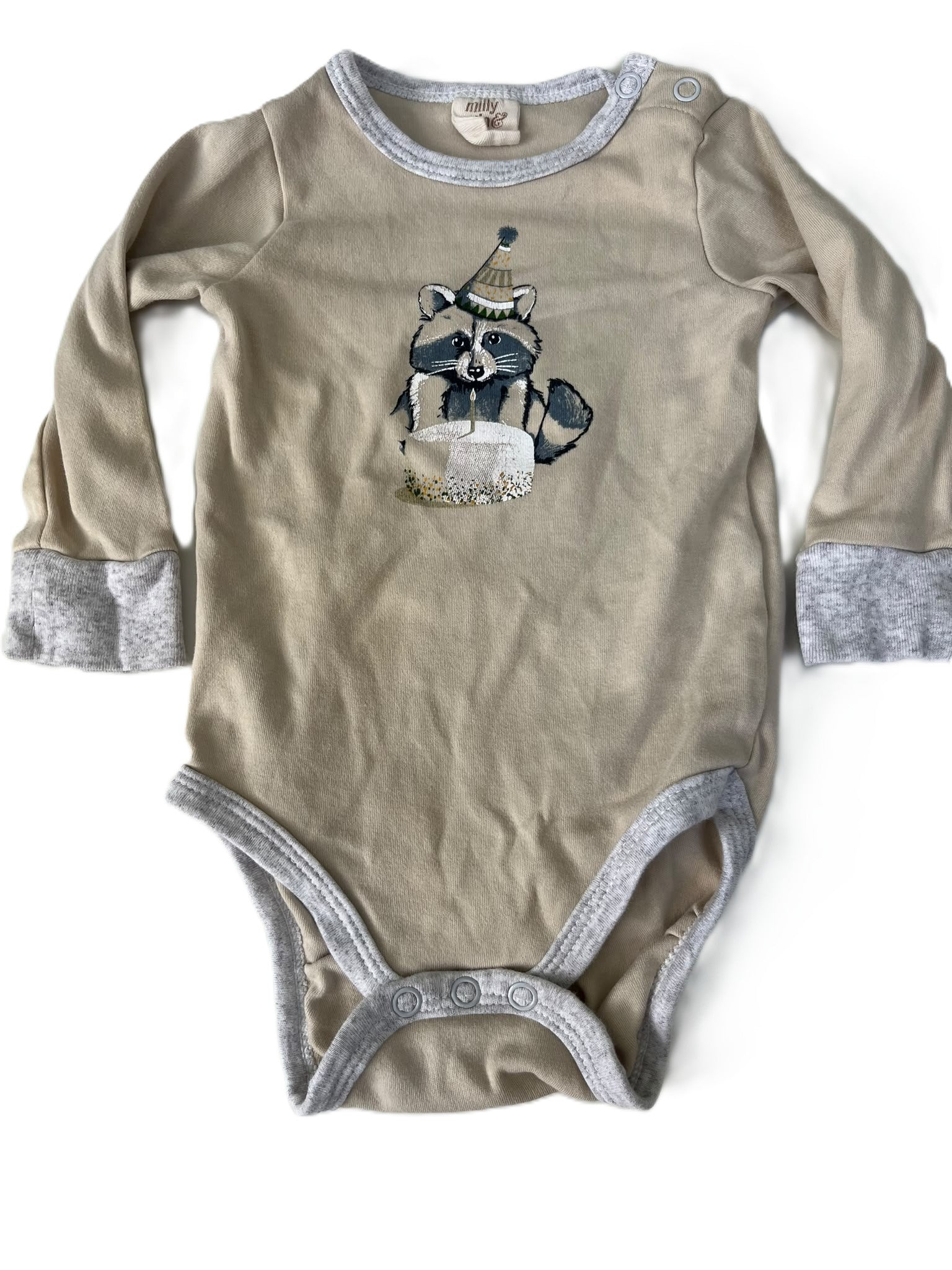 Milly&Milo Organic Racoon Onesie (3-6m)
