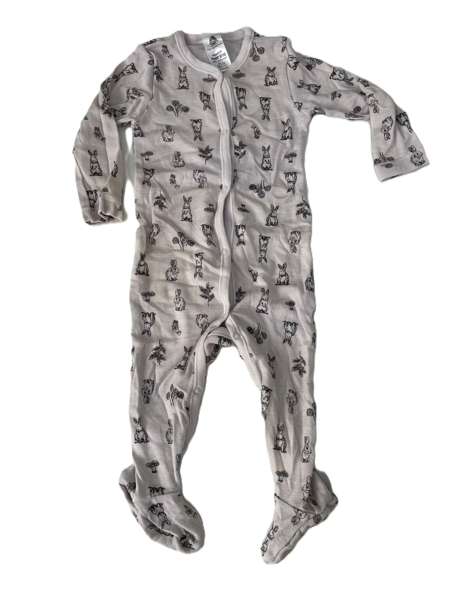 Ricochet Merino Bunny Sleepsuit (6-12m)