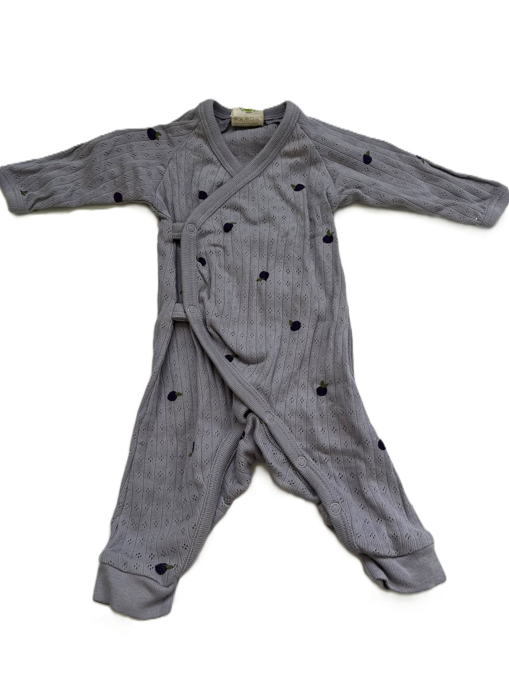 Nature Baby Plum Pointelle Kimono Stretch and Grow(NB)