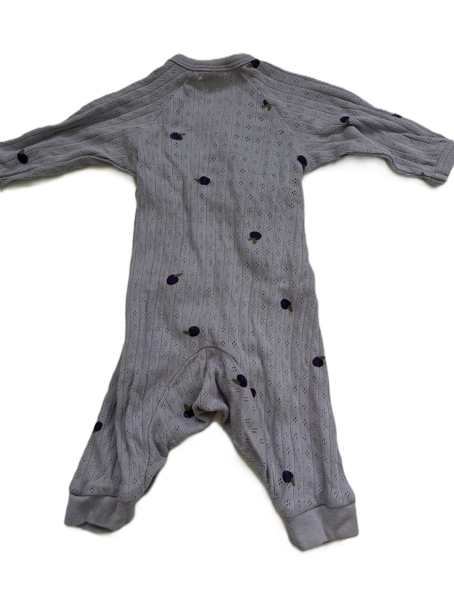 Nature Baby Plum Pointelle Kimono Stretch and Grow(NB)