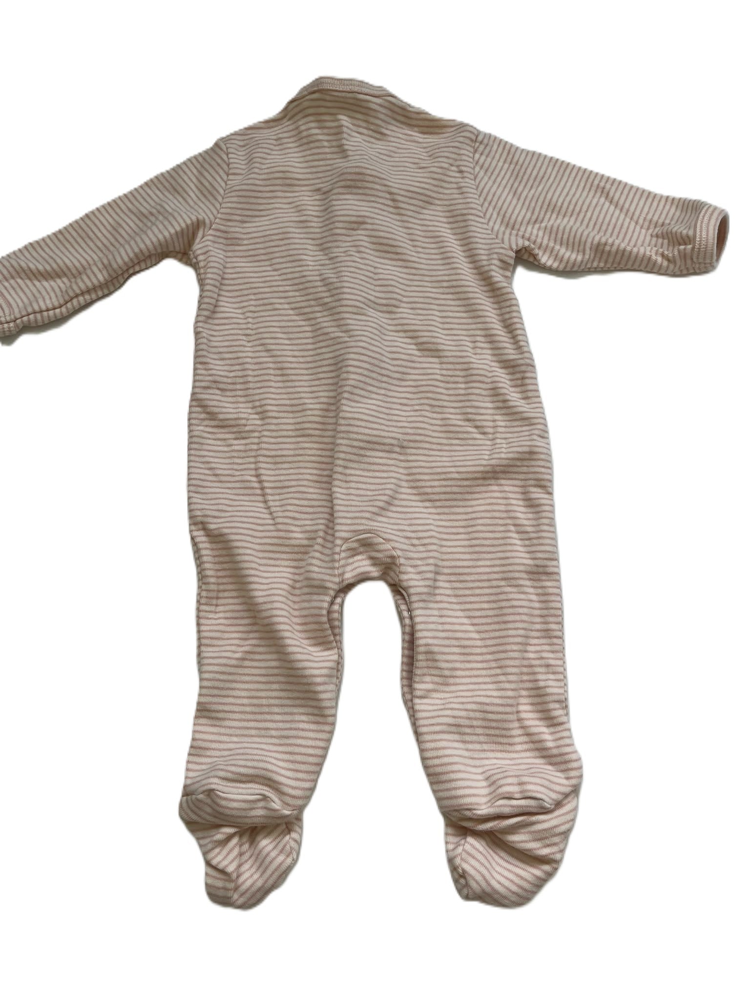 Nature Baby Pink Striped Sleepsuit (0-3m)