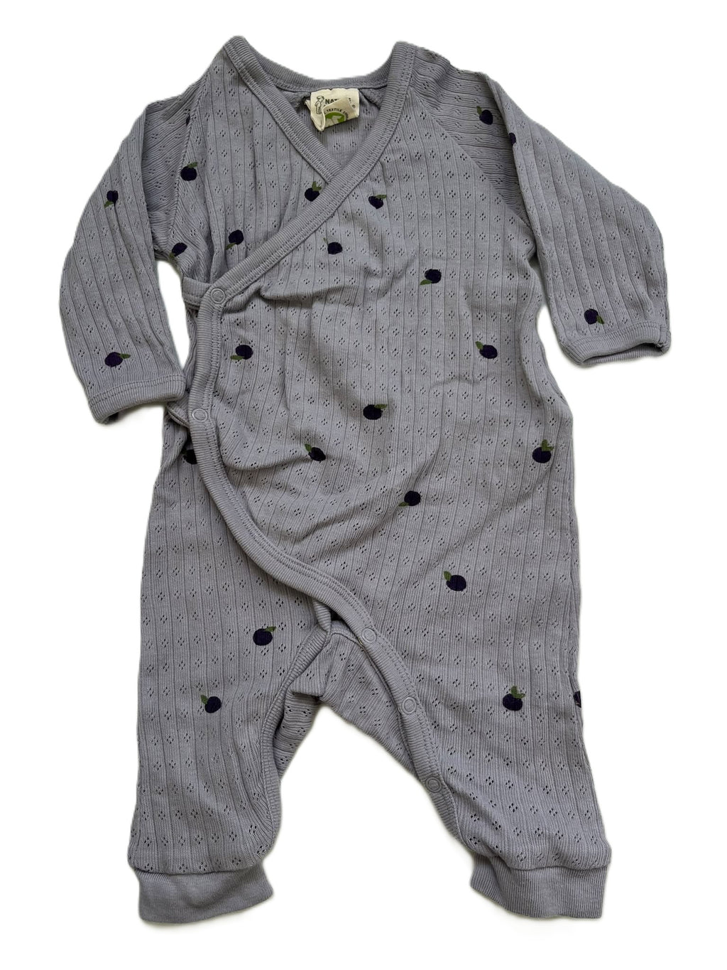 Nature Baby Plum Pointelle Kimono Stretch and Grow (0-3m)