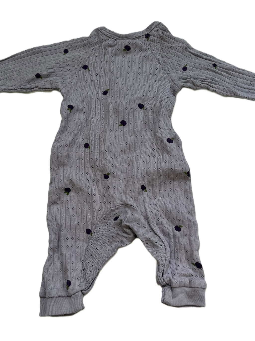 Nature Baby Plum Pointelle Kimono Stretch and Grow (0-3m)