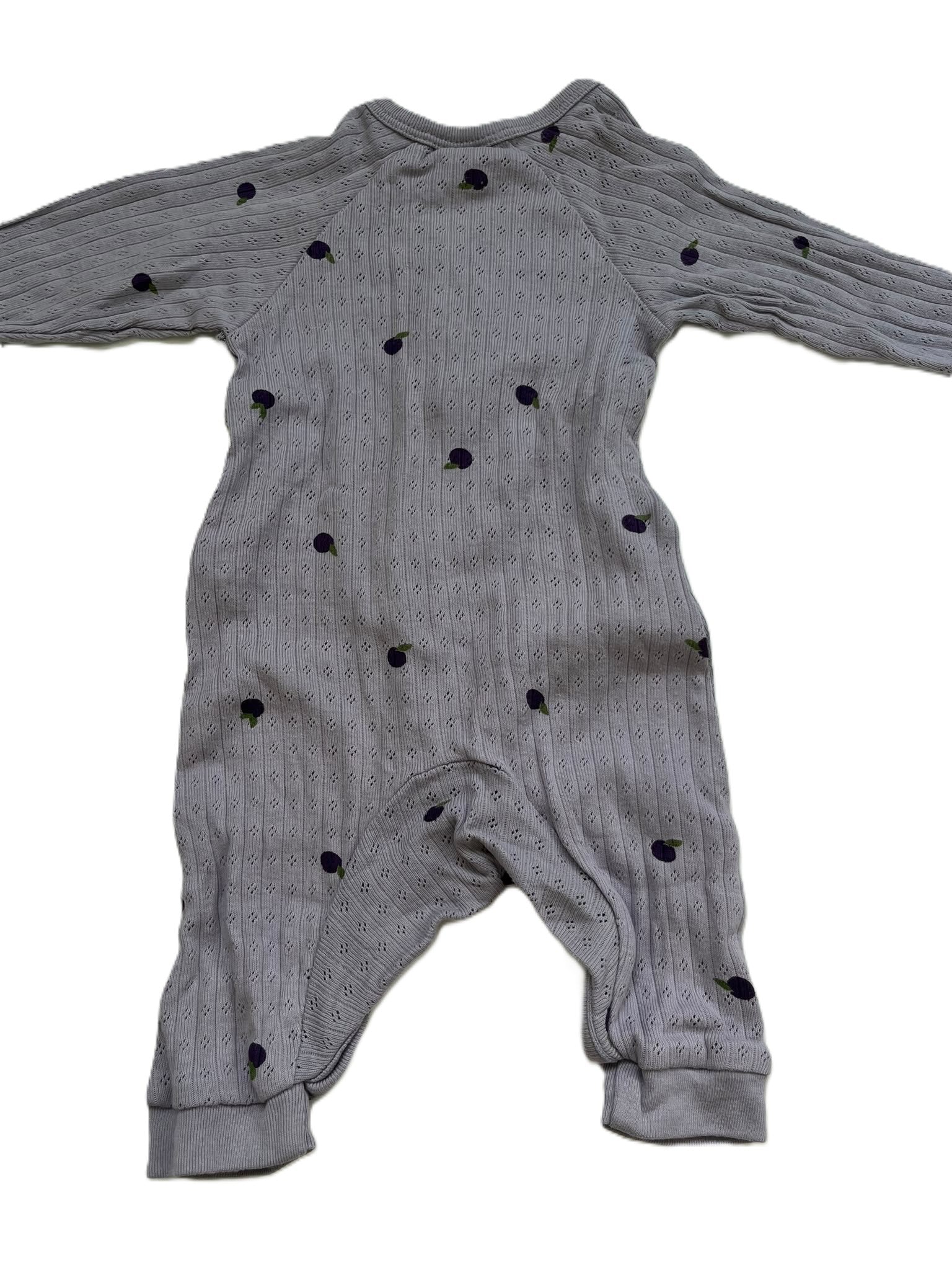 Nature Baby Plum Pointelle Kimono Stretch and Grow (0-3m)
