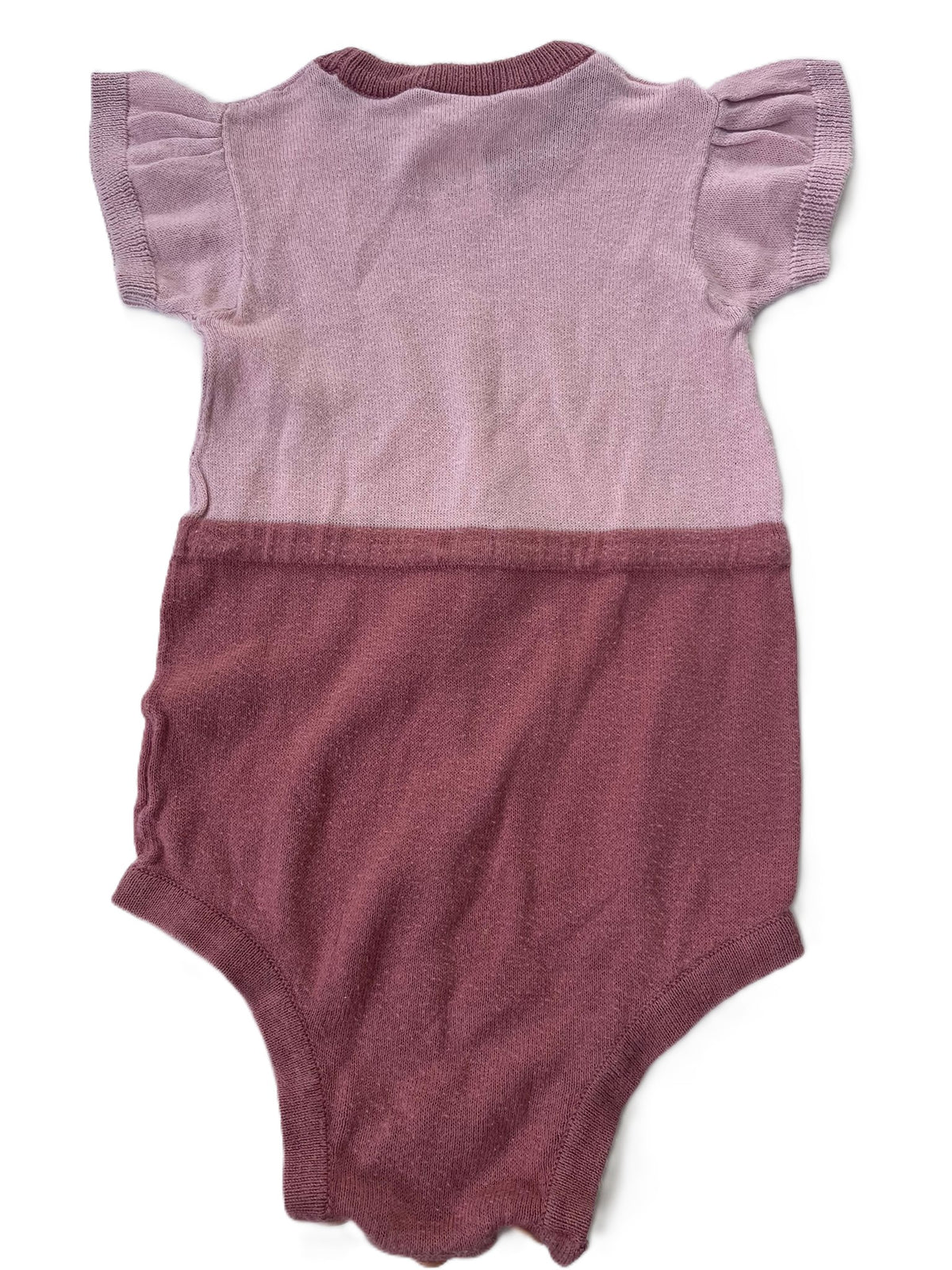 Nature Baby Two-Tone Knit Onesie (6-12m)