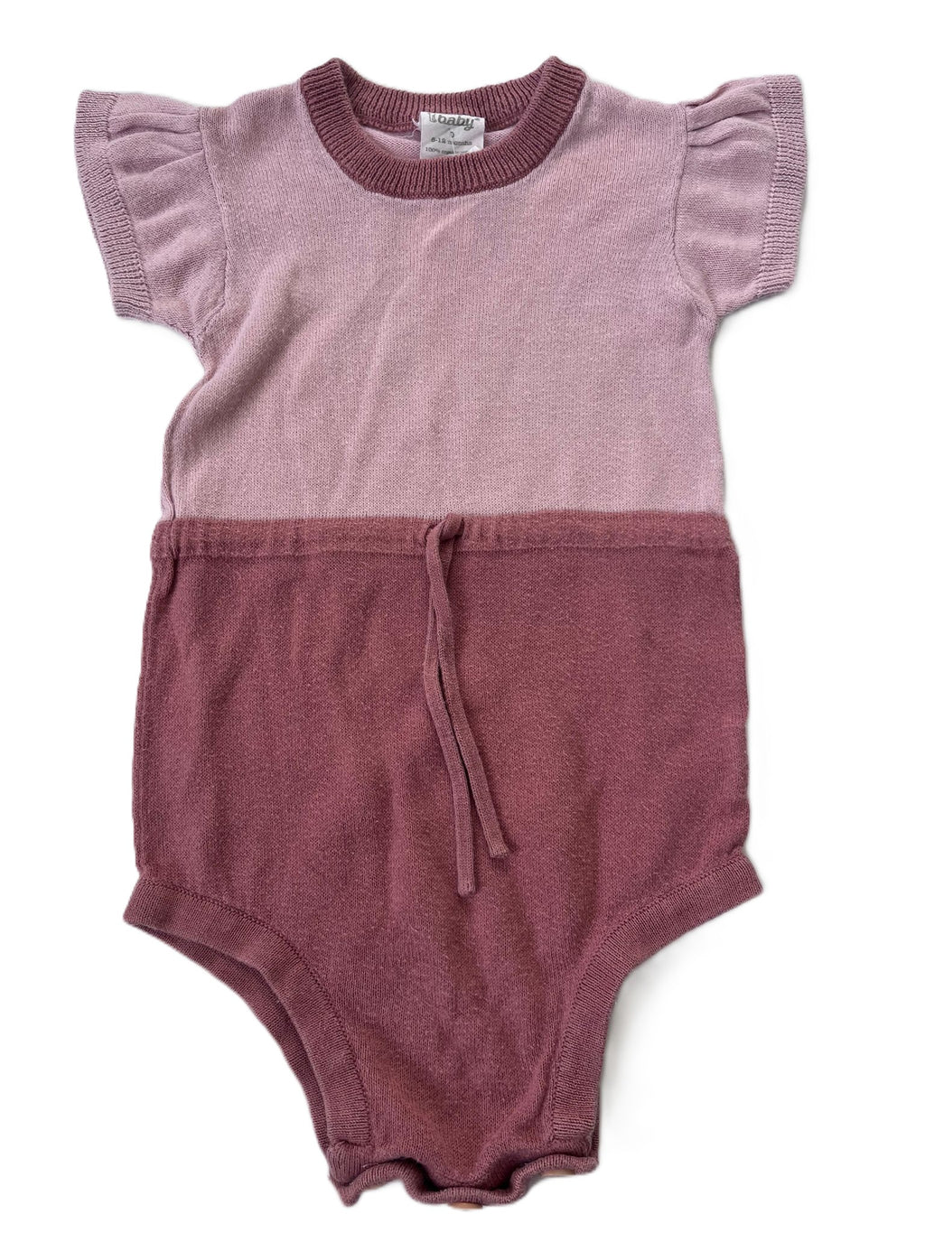 Nature Baby Two-Tone Knit Onesie (6-12m)