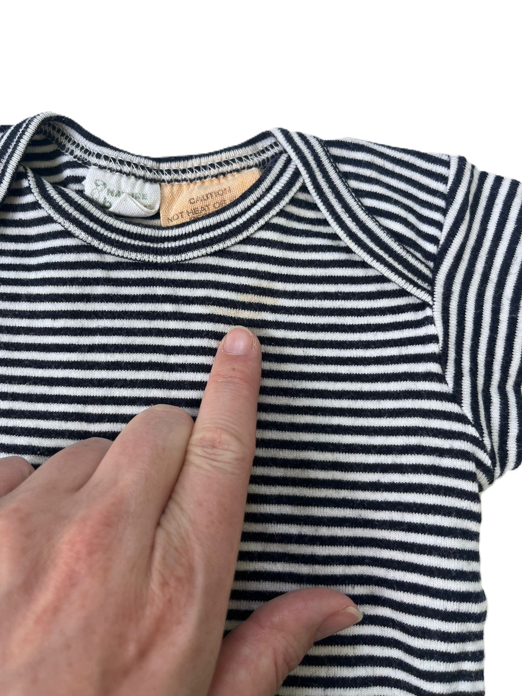 Nature Baby Black Striped Onesie (3-6m)