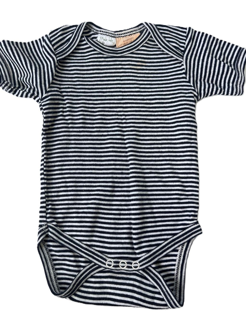 Nature Baby Black Striped Onesie (3-6m)