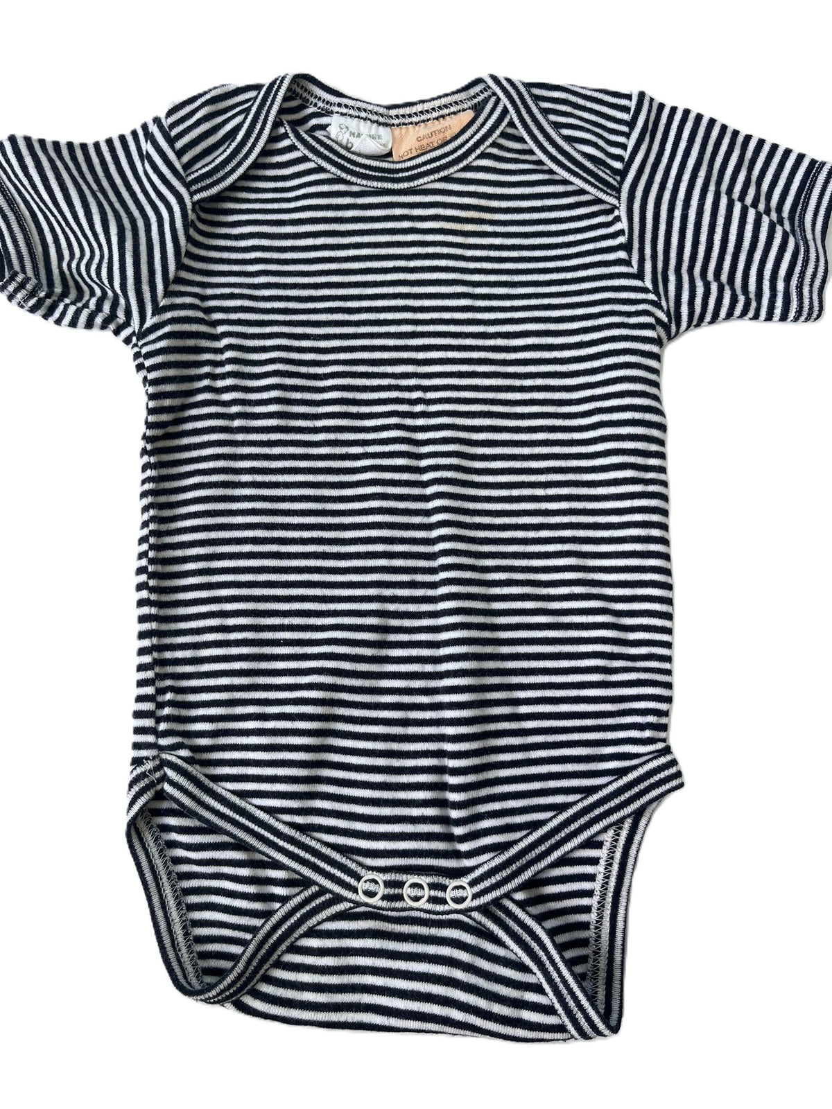 Nature Baby Black Striped Onesie (3-6m)