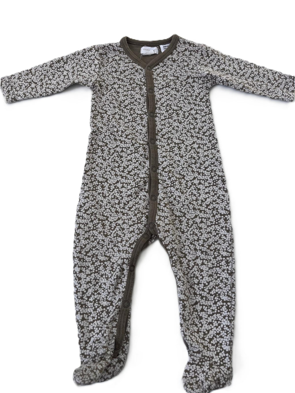 Jamie Kay Olive Floral Sleepsuit (0-3m)