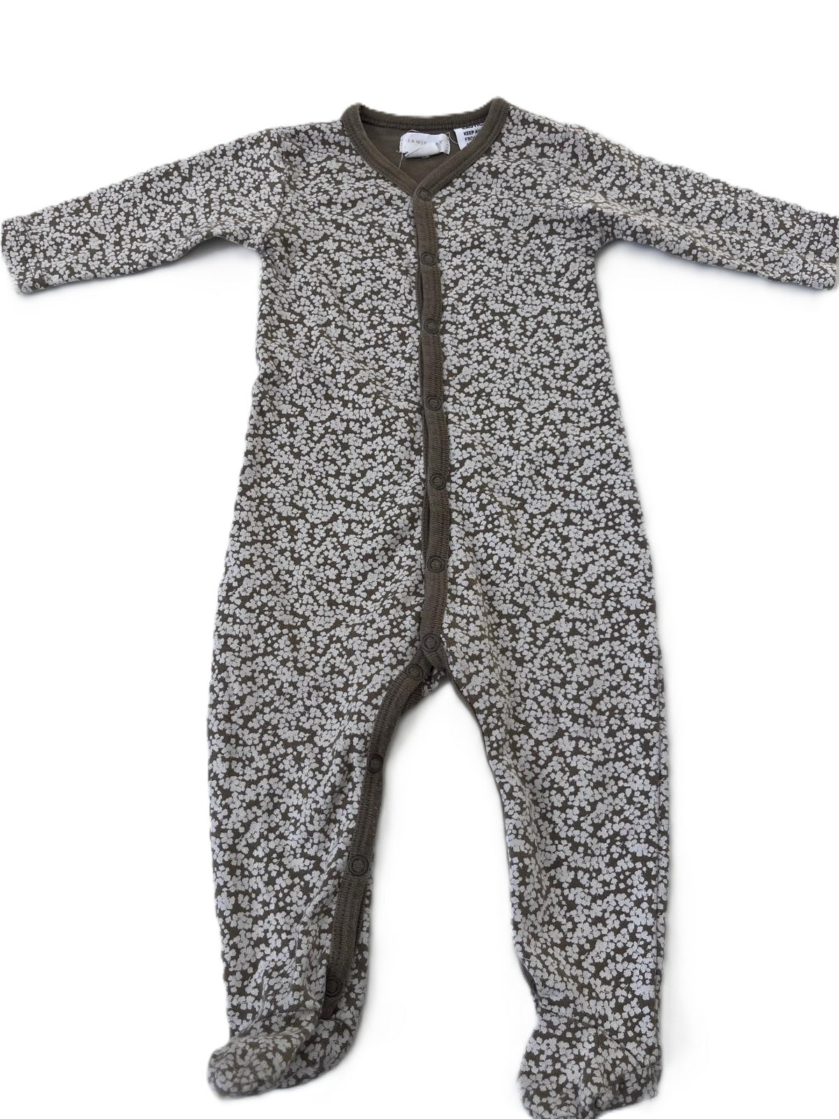 Jamie Kay Olive Floral Sleepsuit (0-3m)