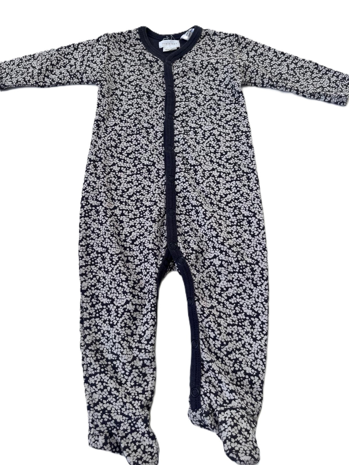 Jamie Kay Navy Floral Sleepsuit (0-3m)