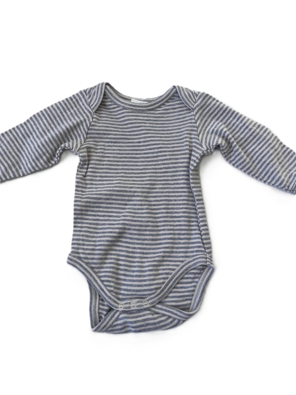 Nature Baby Grey Striped Onesie (0-3m)