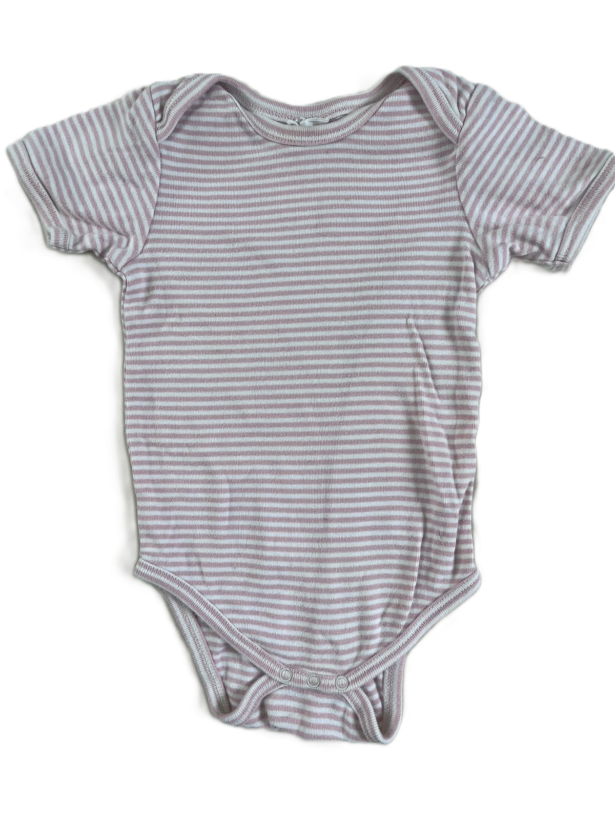 Nature Baby Pink Striped Onesie (6-12m)