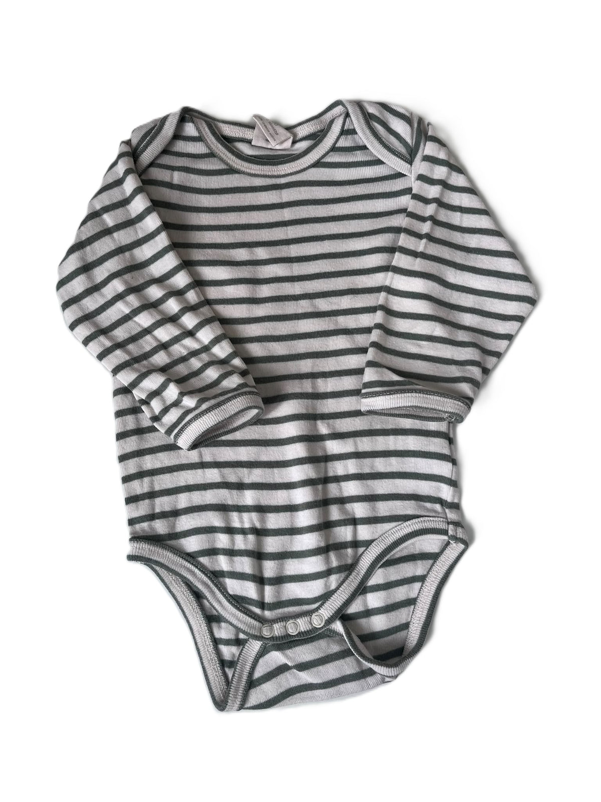 Nature Baby Olive Stripe Onesie (3-6m)